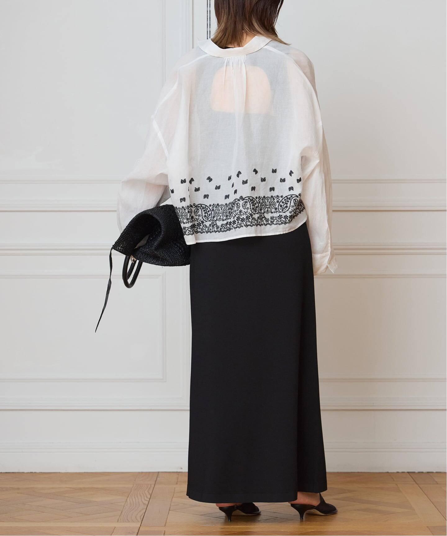 IENA LA BOUCLE エンブロイダリーコットンオーガンジーシャツ（シャツ 