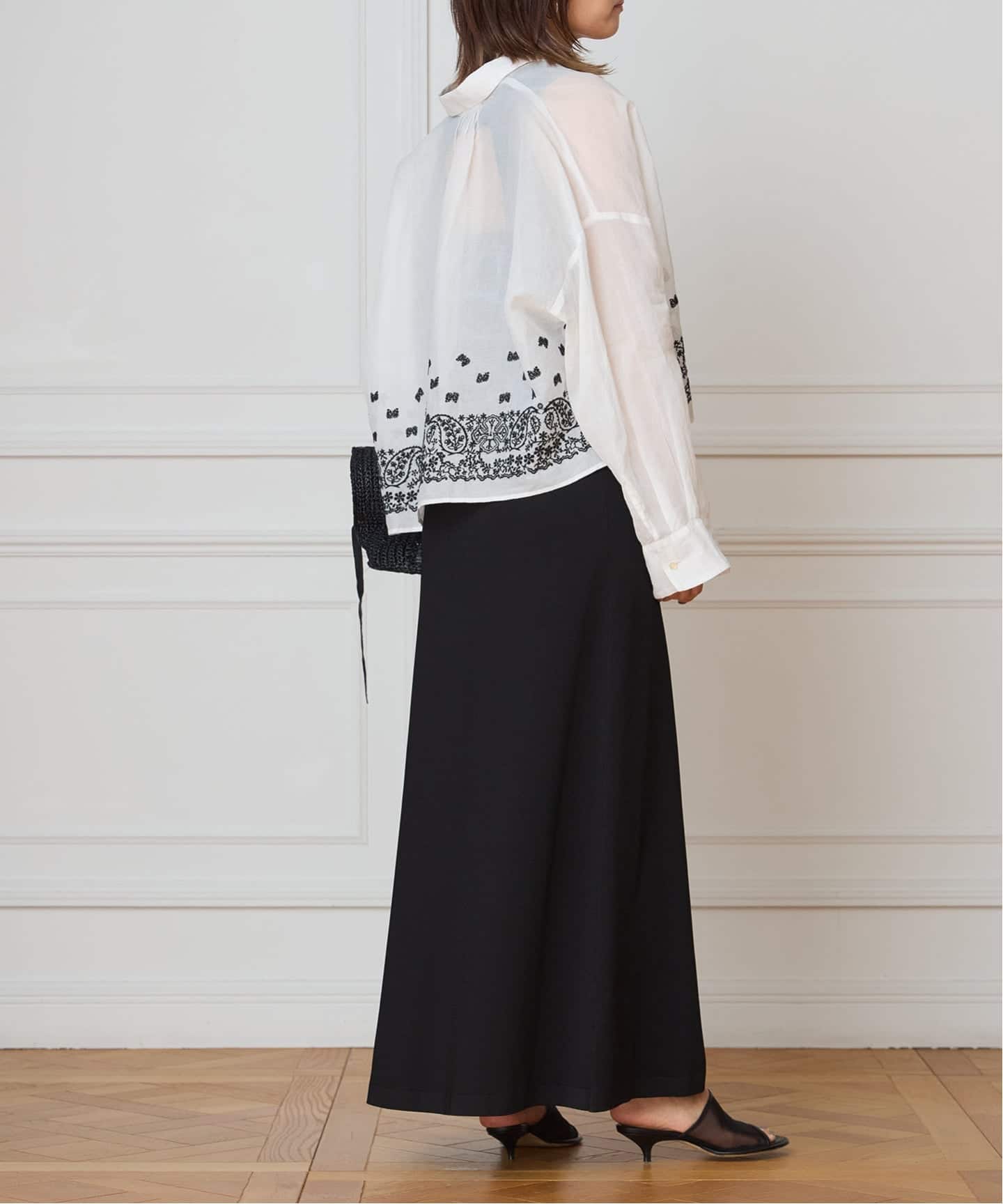 IENA LA BOUCLE エンブロイダリーコットンオーガンジーシャツ（シャツ