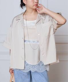 IENA LA BOUCLE サテン半袖シャツ（シャツ／ブラウス）｜IENA（イエナ 