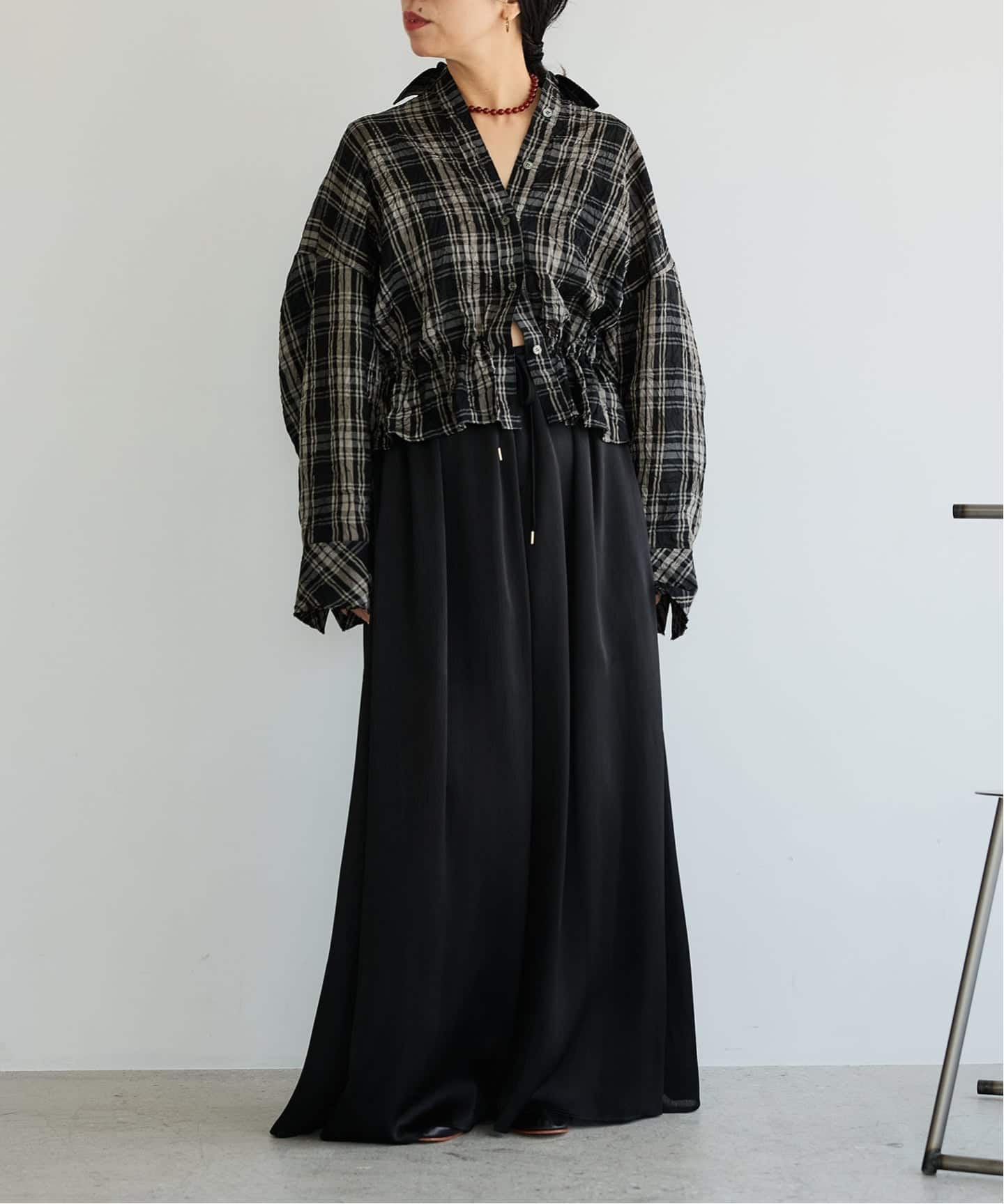 IENA LA BOUCLE キャッチワッシャーチェックシャツ（シャツ／ブラウス