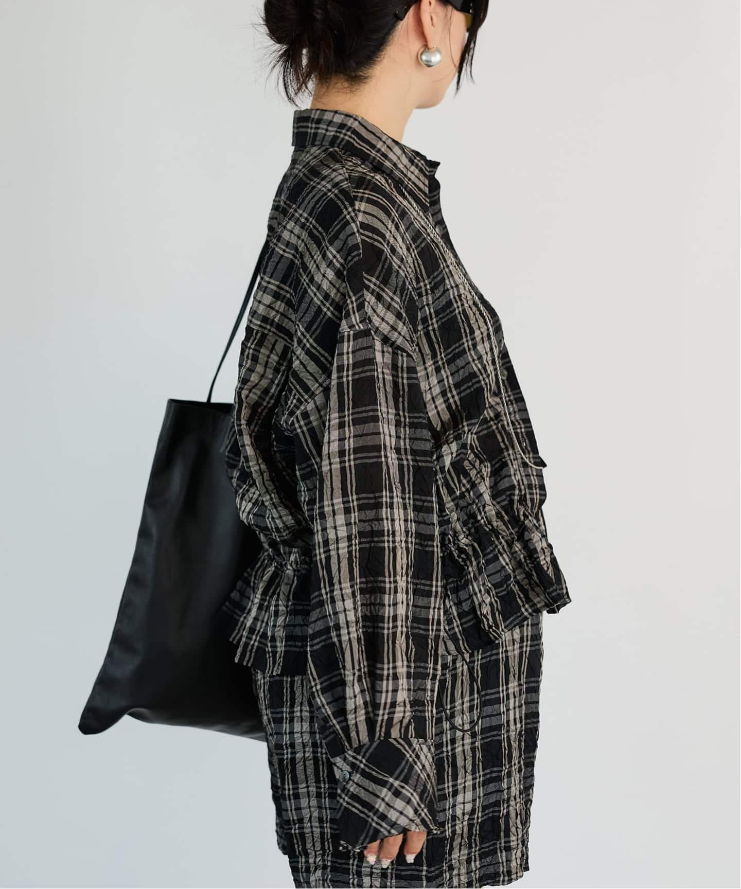 IENA LA BOUCLE キャッチワッシャーチェックシャツ（シャツ／ブラウス