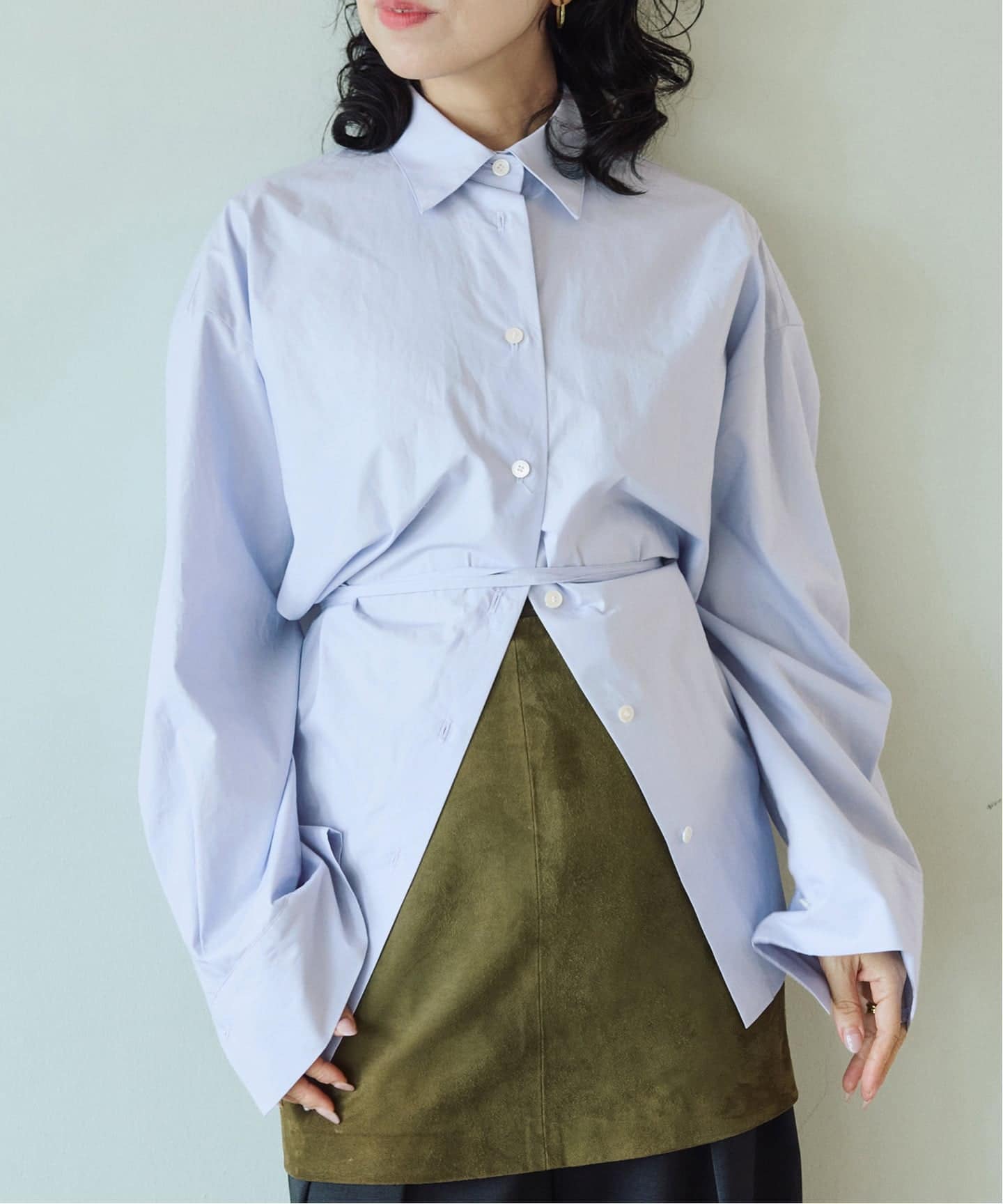 IENA LA BOUCLE コットンシルクタイプライターシャツ（シャツ
