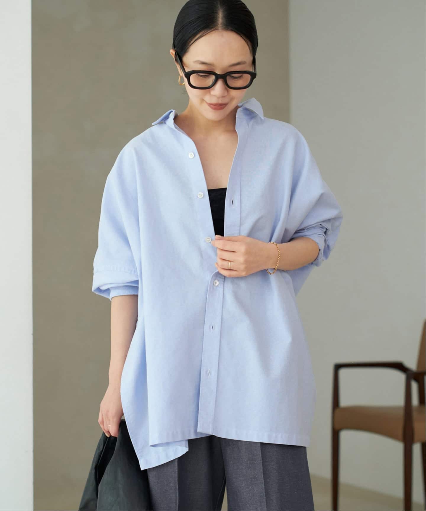 追加》Light OX Poncho シャツ 5（シャツ／ブラウス）｜Plage