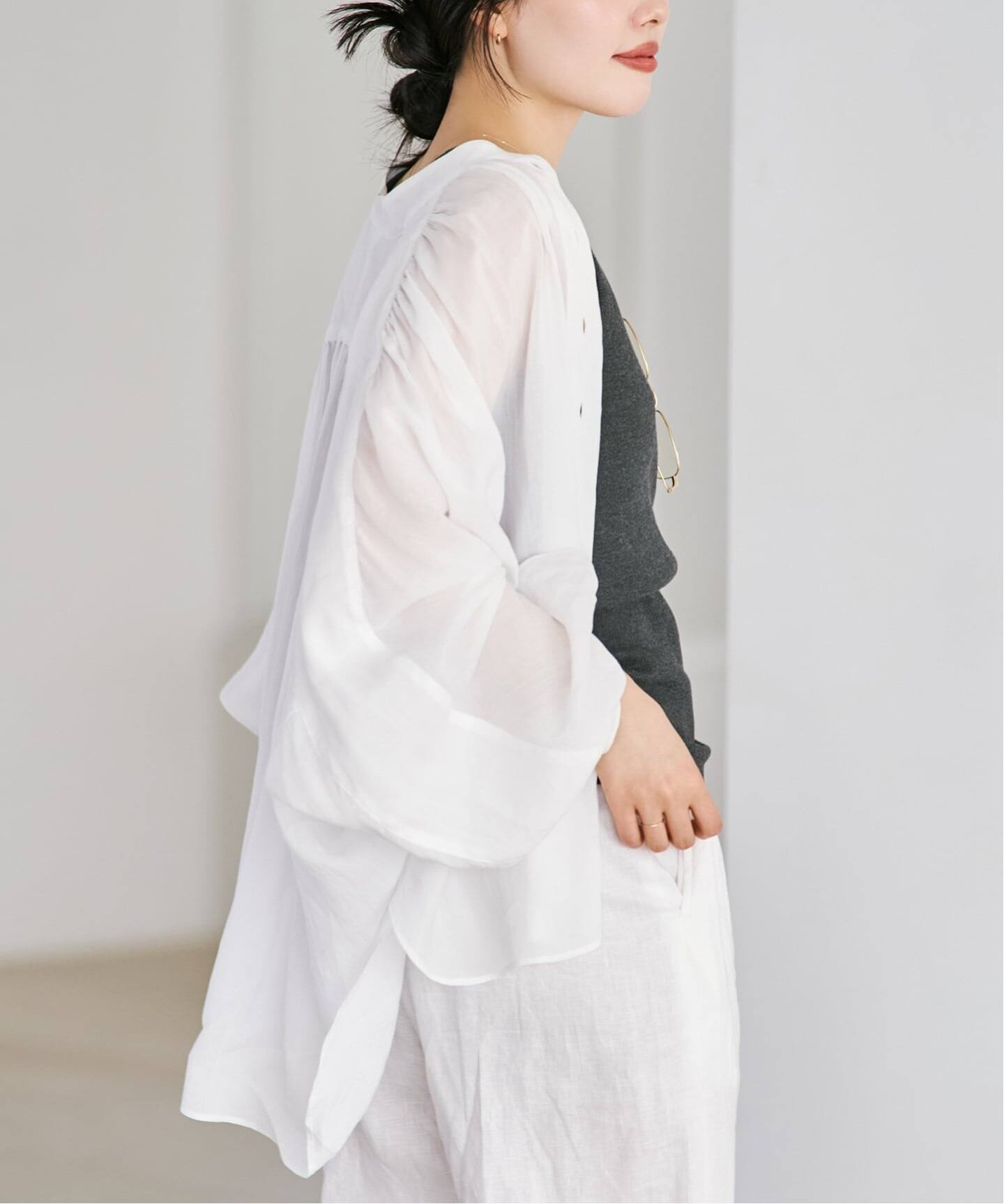 plageホワイトシースルーシャツ Sheer Poncho シャツ（シャツ／ブラウス）｜Plage（プラージュ）の通販