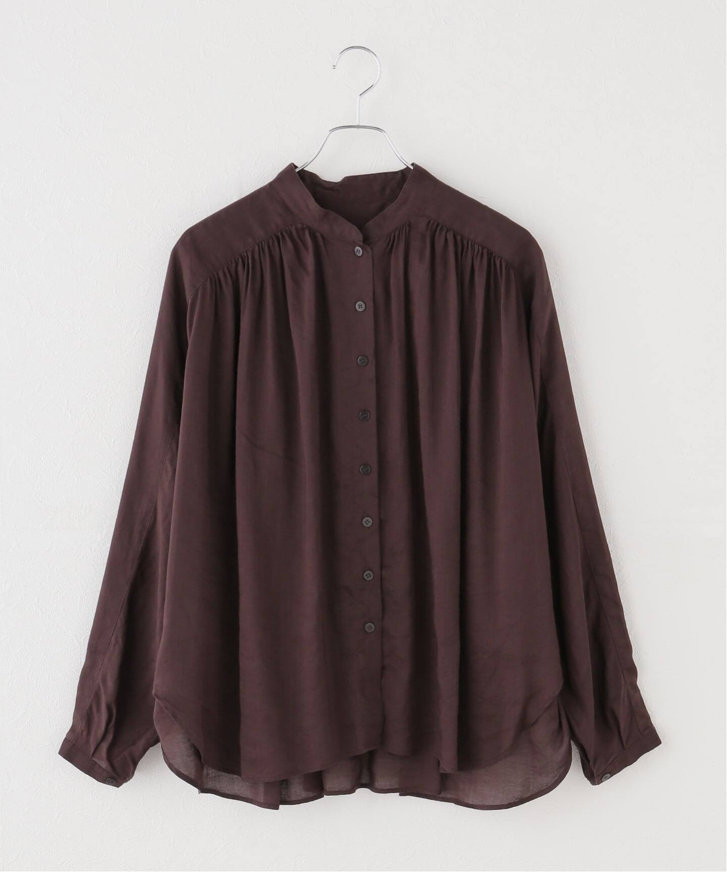 Plage organdy sheer シャツ ブラウン organdy sheer シャツ（シャツ