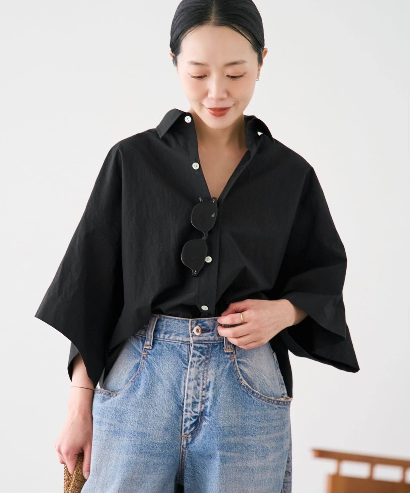 Roll Up Cuffs シャツ　ネイビー 追加》Roll Up Cuffs シャツ（シャツ／ブラウス）｜Plage（プラージュ