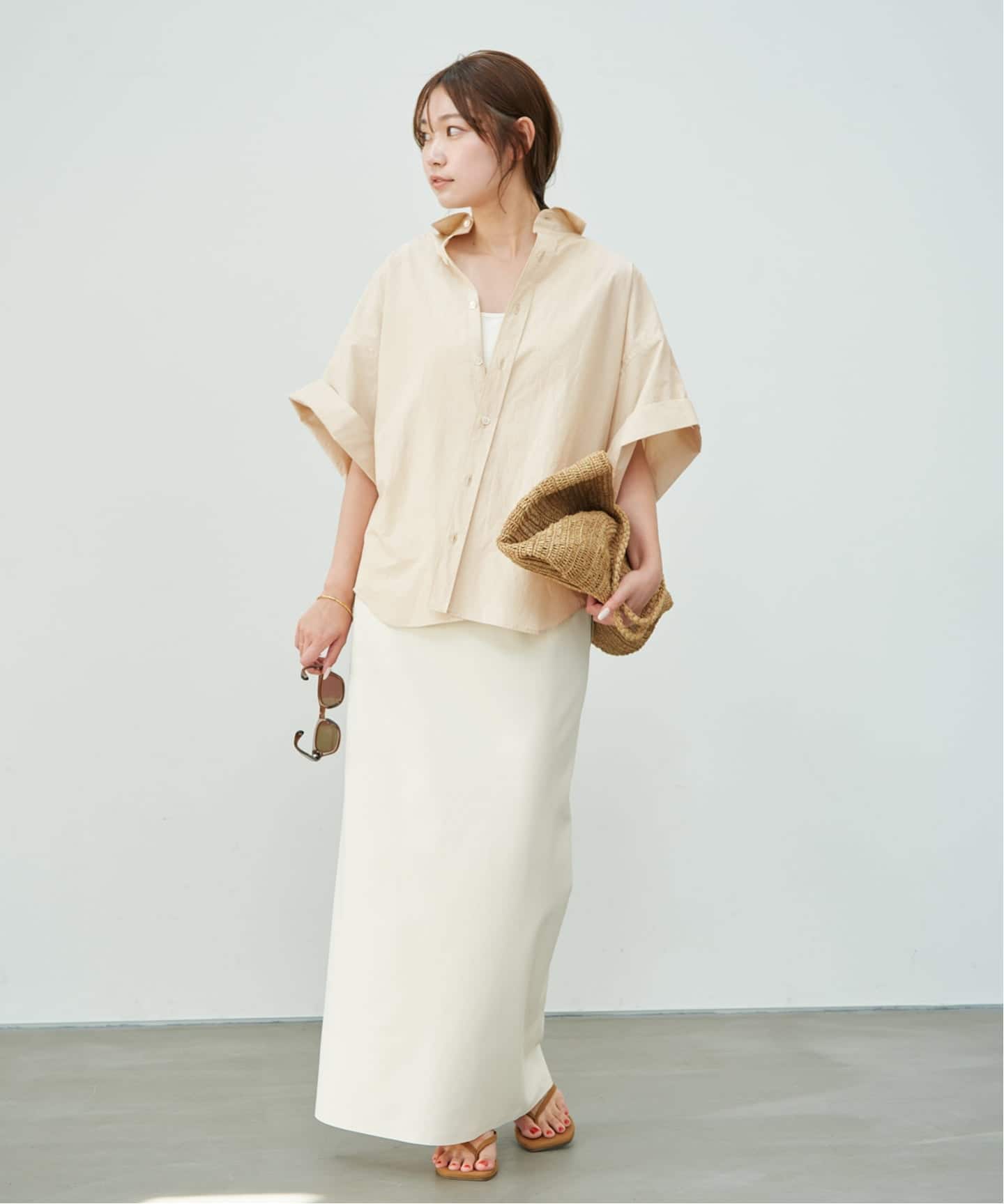 Plage Roll Up Cuffs シャツ ホワイト 日本製 追加》Roll Up Cuffs シャツ 2（シャツ／ブラウス）｜Plage