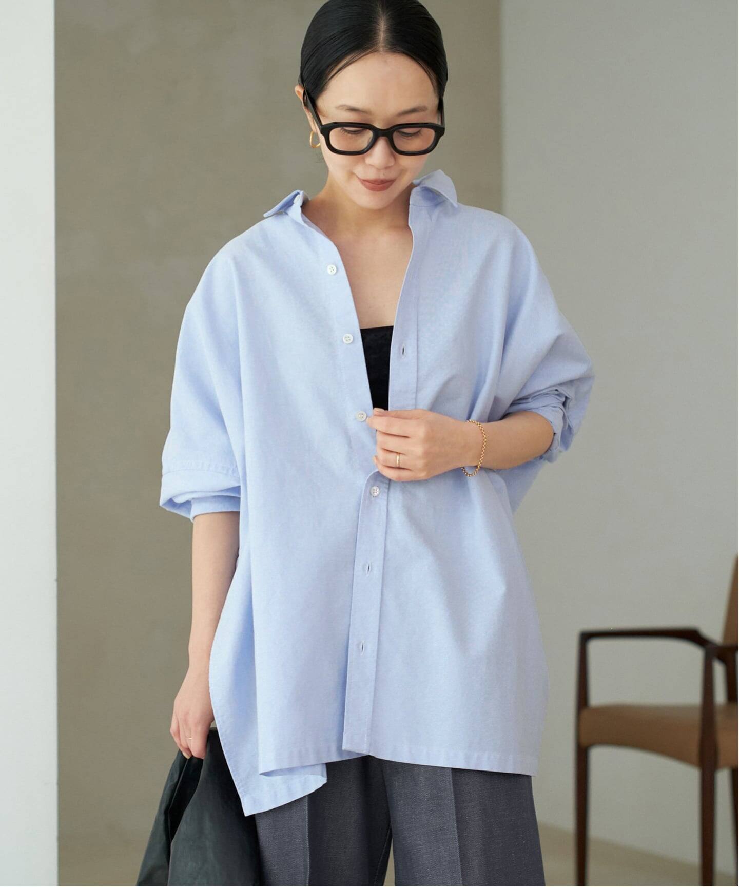 【美品】Plage Light OX Poncho シャツ 25AW完売品 追加》Light OX Poncho シャツ（シャツ／ブラウス）｜Plage