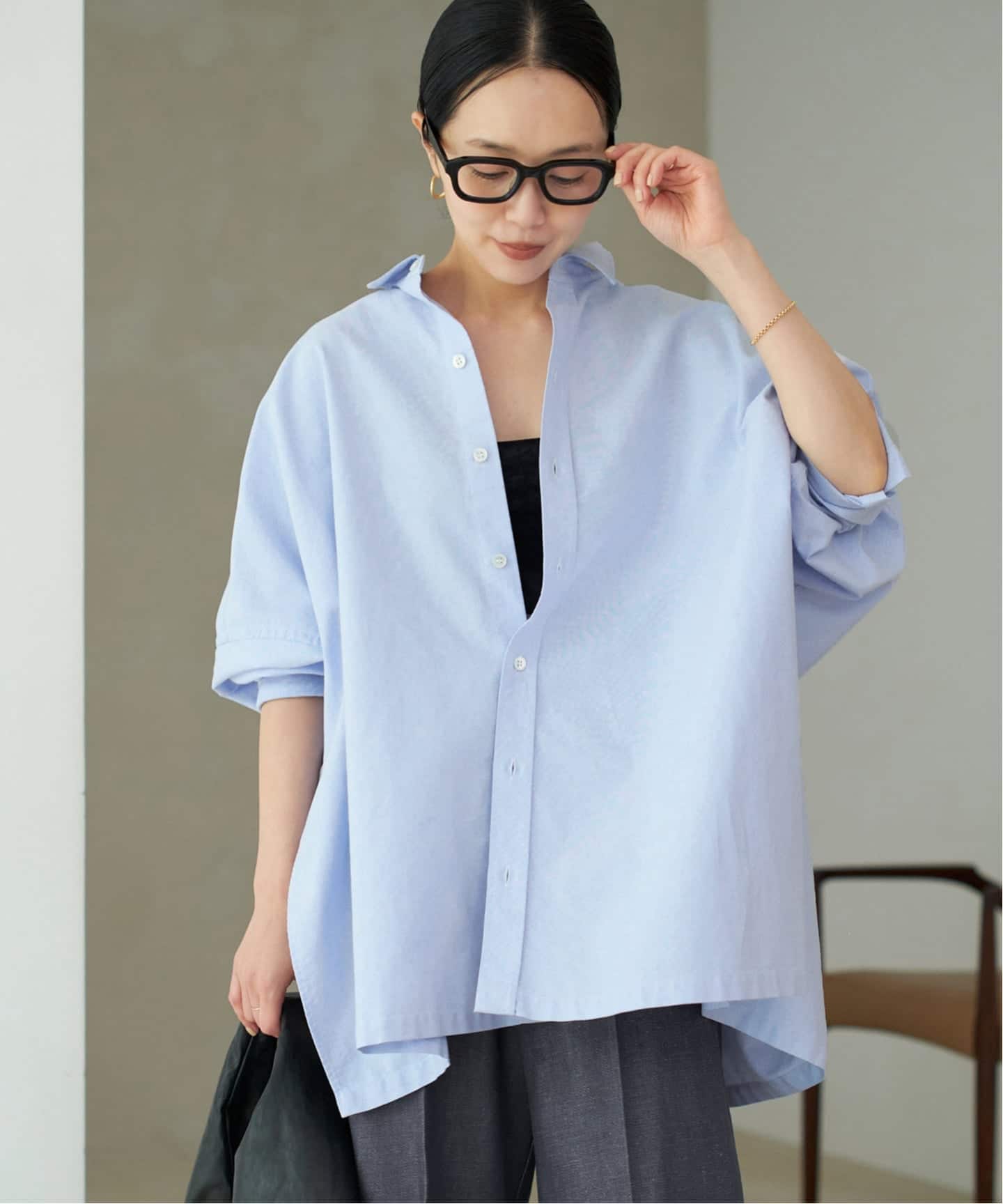 追加》Light OX Poncho シャツ（シャツ／ブラウス）｜Plage