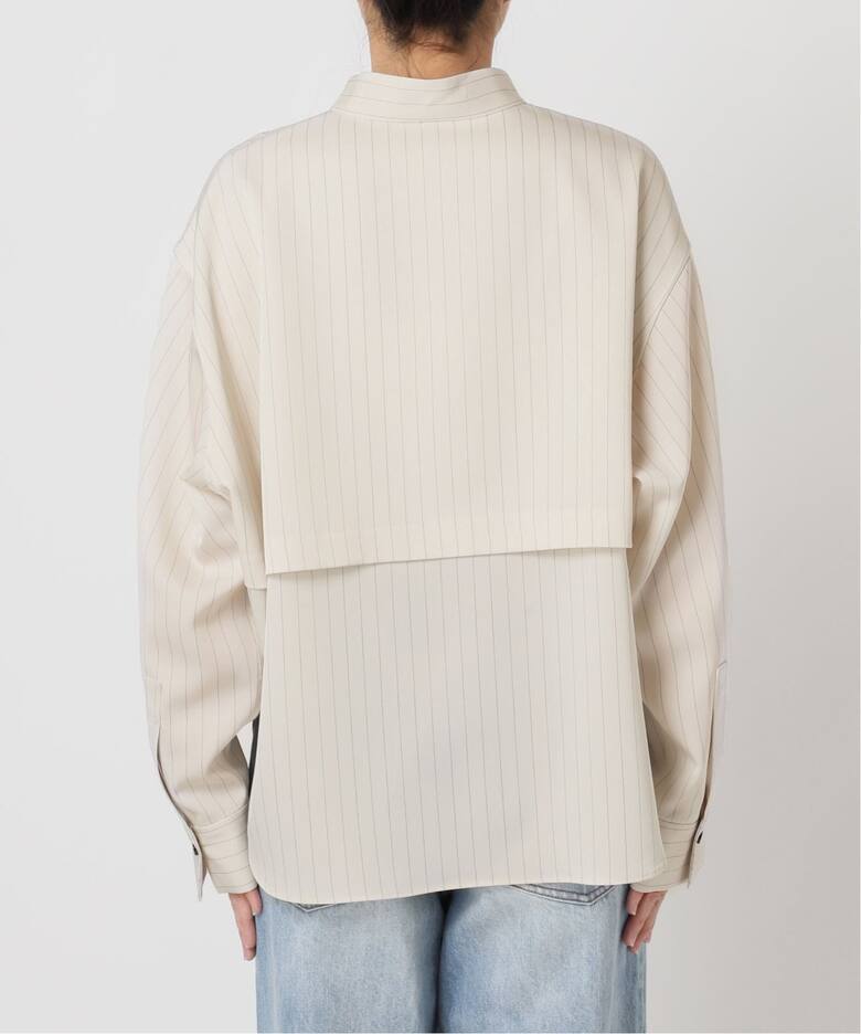 Pin stripeバンドカラーシャツ（シャツ／ブラウス）｜Plage 