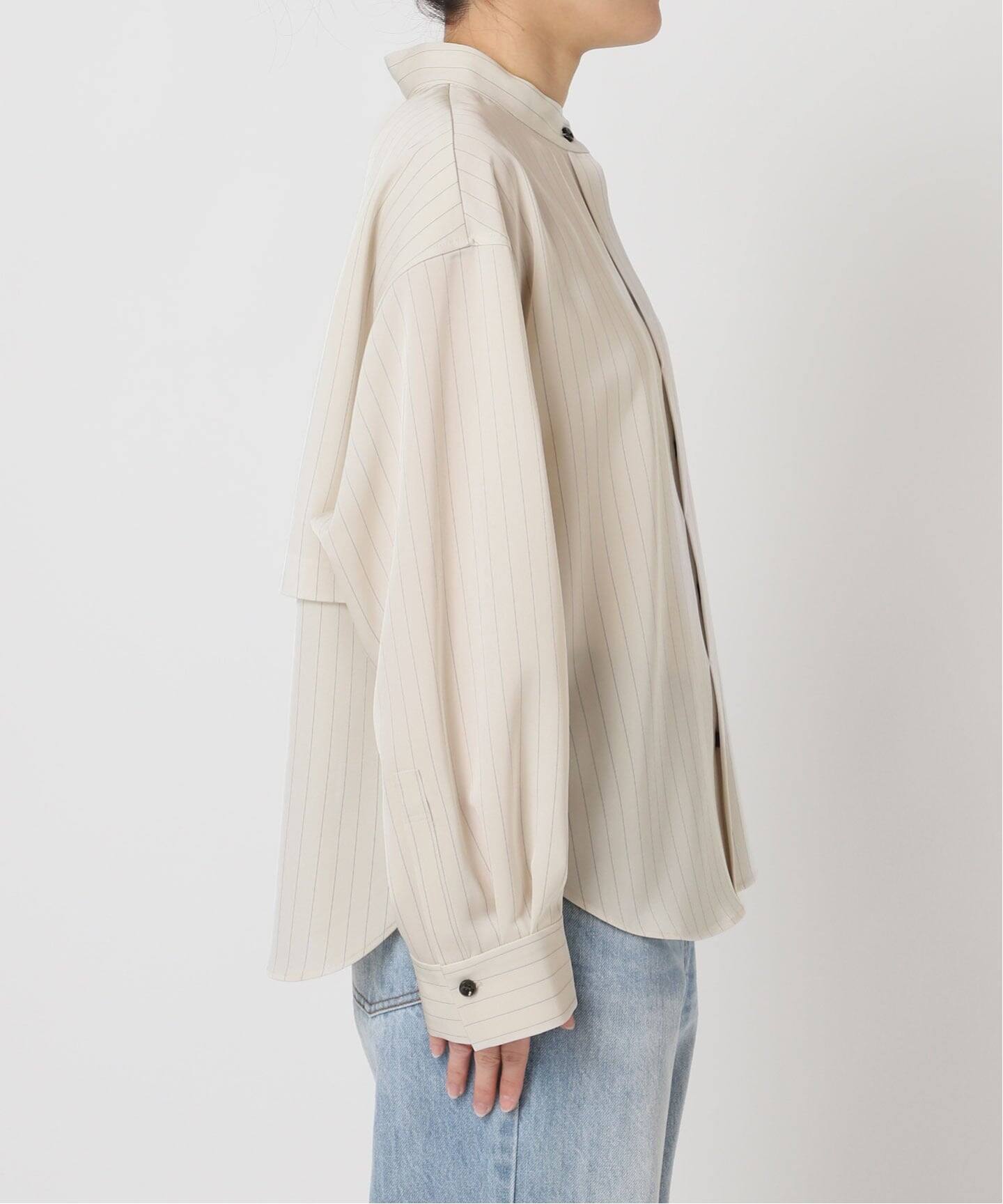 【美品】plage バンドカラー ヴィンテージシャツ Pin stripeバンドカラーシャツ（シャツ／ブラウス）｜Plage