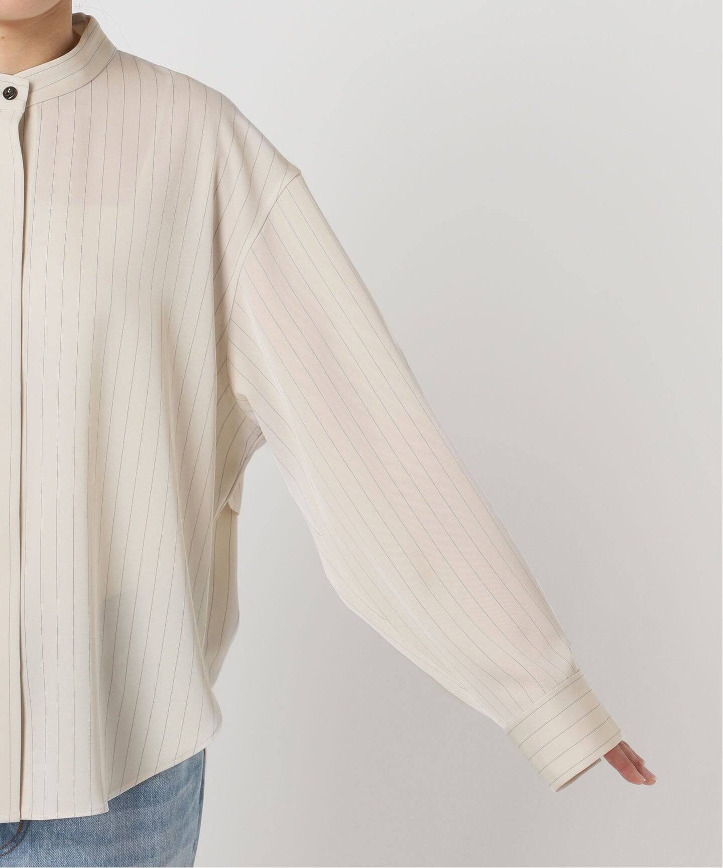 Pin stripeバンドカラーシャツ（シャツ／ブラウス）｜Plage