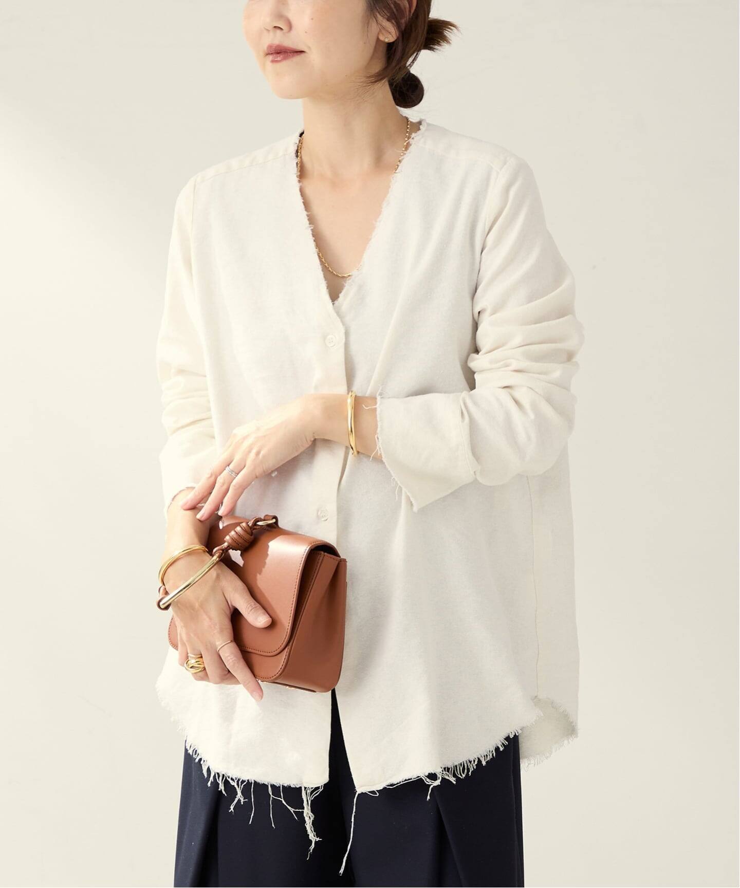 Plage R’IAM シルクMIX DAMEGE シャツ 追加予約》R'IAM シルクMIX DAMEGE シャツ（シャツ／ブラウス）｜Plage