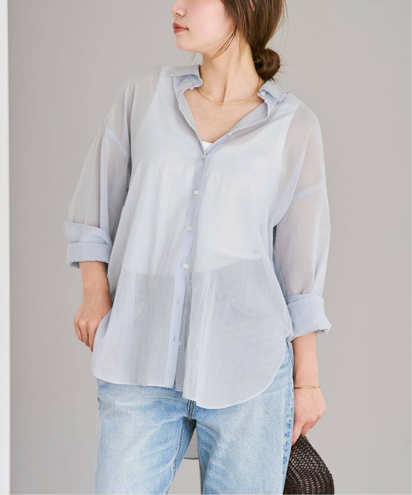 new cotton sheer シャツ（シャツ／ブラウス）｜Plage（プラージュ）の