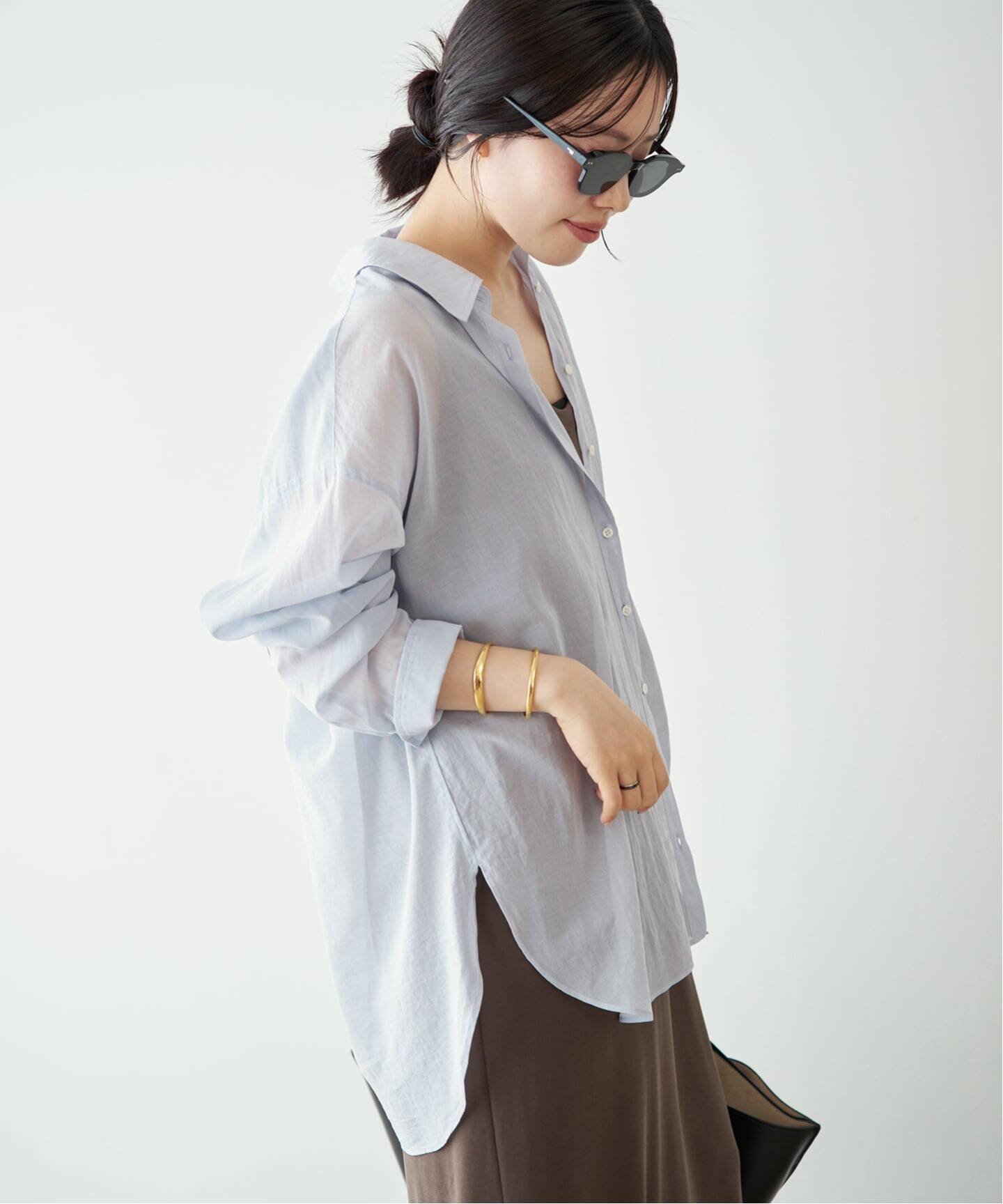 PLAGE コットン ルーズシャツ ブルー サイズF plage（プラージュ）の「COTTON LOOSE シャツ（シャツ/ブラウス）」 - WEAR