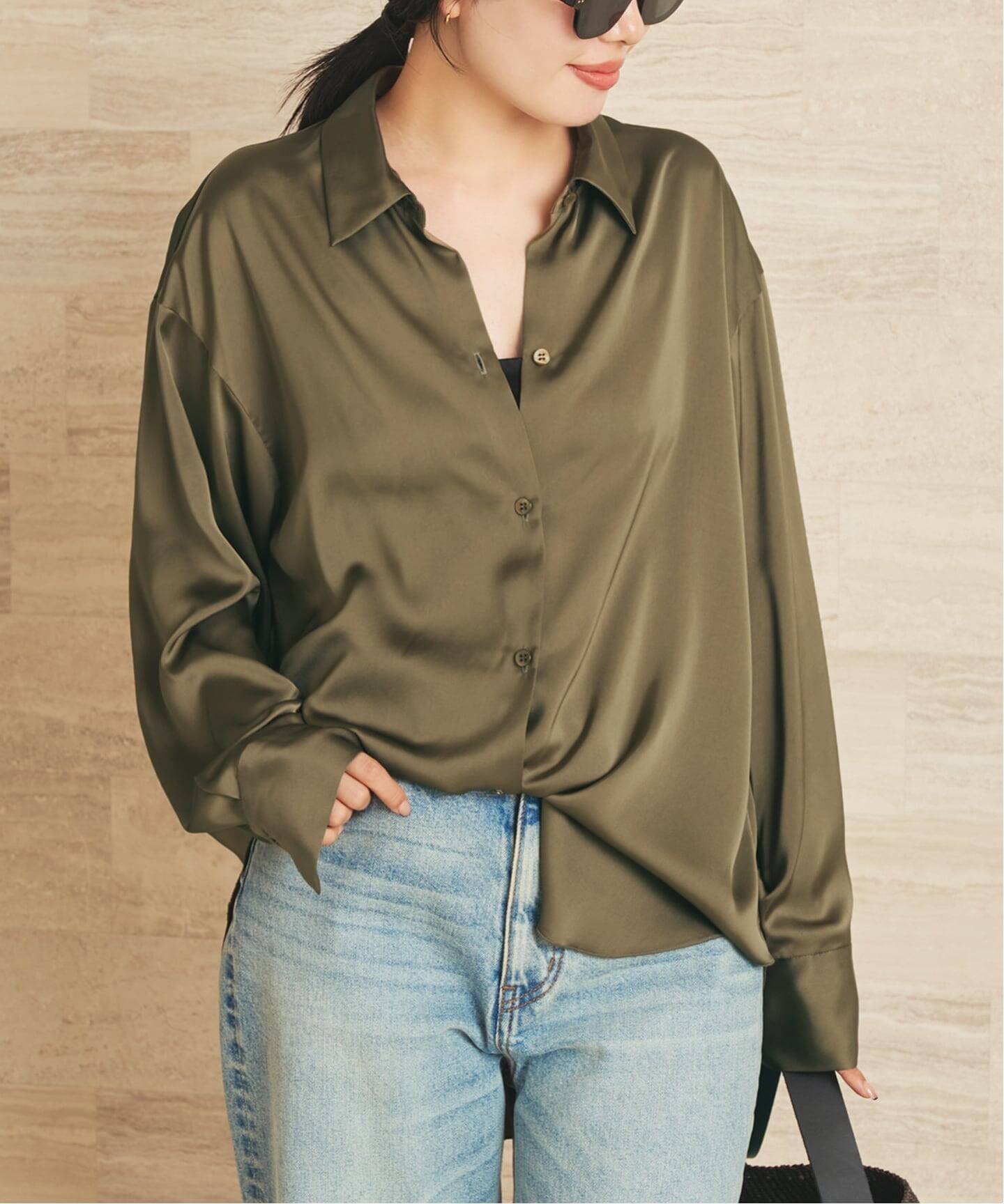 【新品】【2025SS】plage satin ジャケット サテン ブラウス satin シャツ（シャツ／ブラウス）｜Plage（プラージュ）の通販