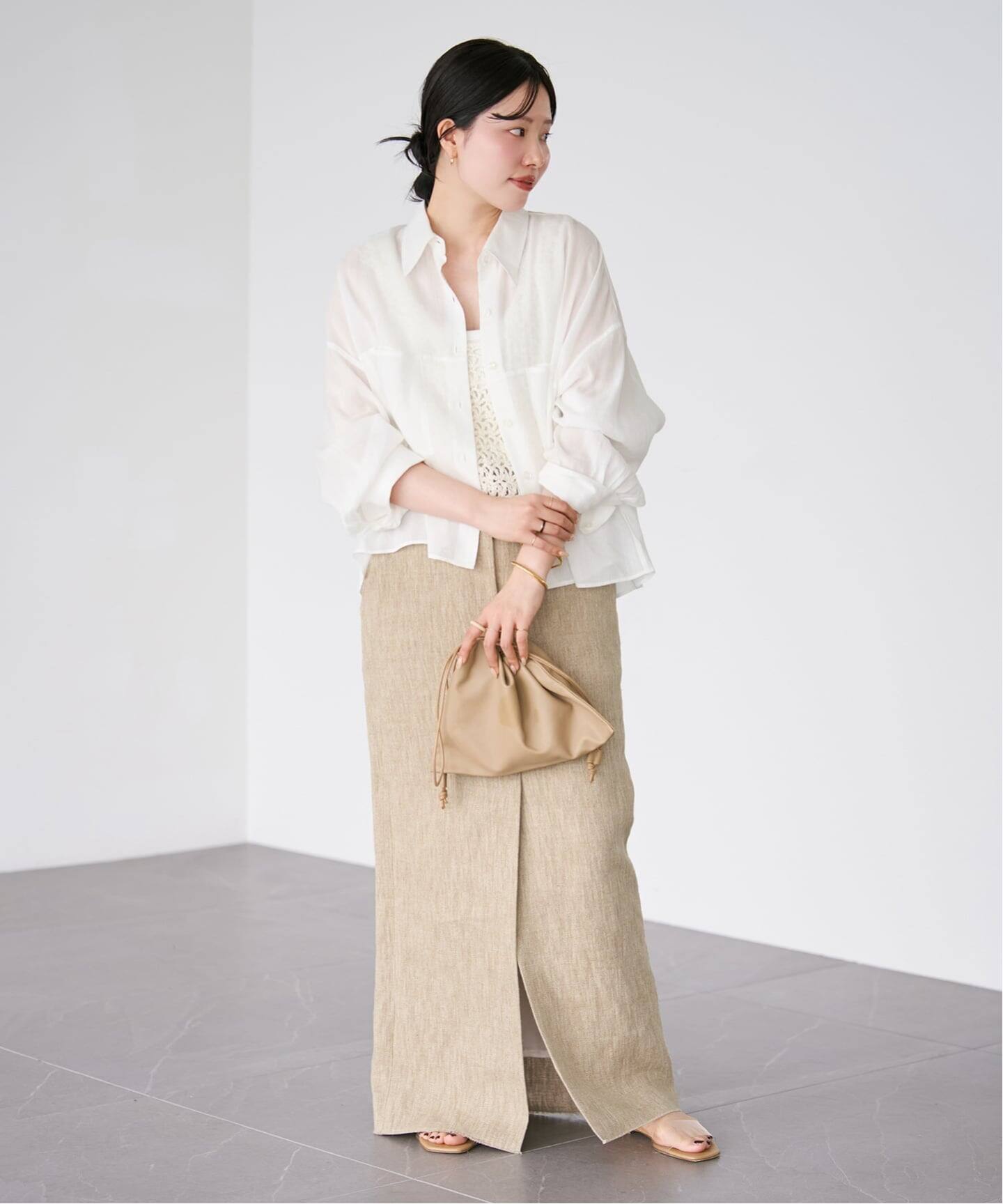 追加》RAMIE LYOCELL CROPPED シャツ（シャツ／ブラウス）｜Plage 