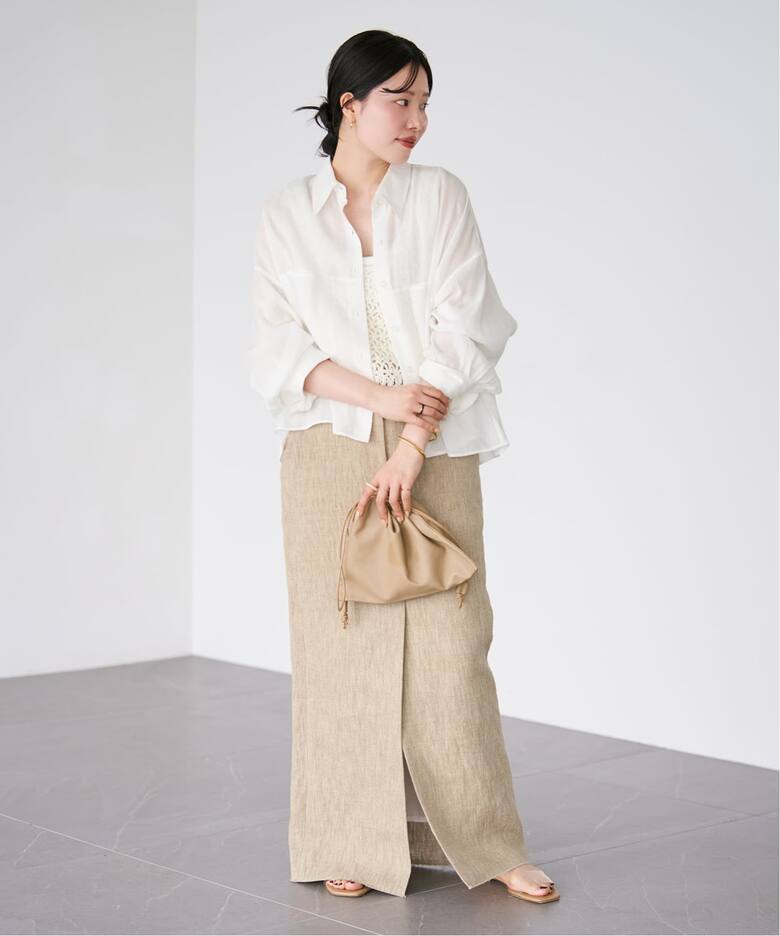追加》RAMIE LYOCELL CROPPED シャツ（シャツ／ブラウス）｜Plage 