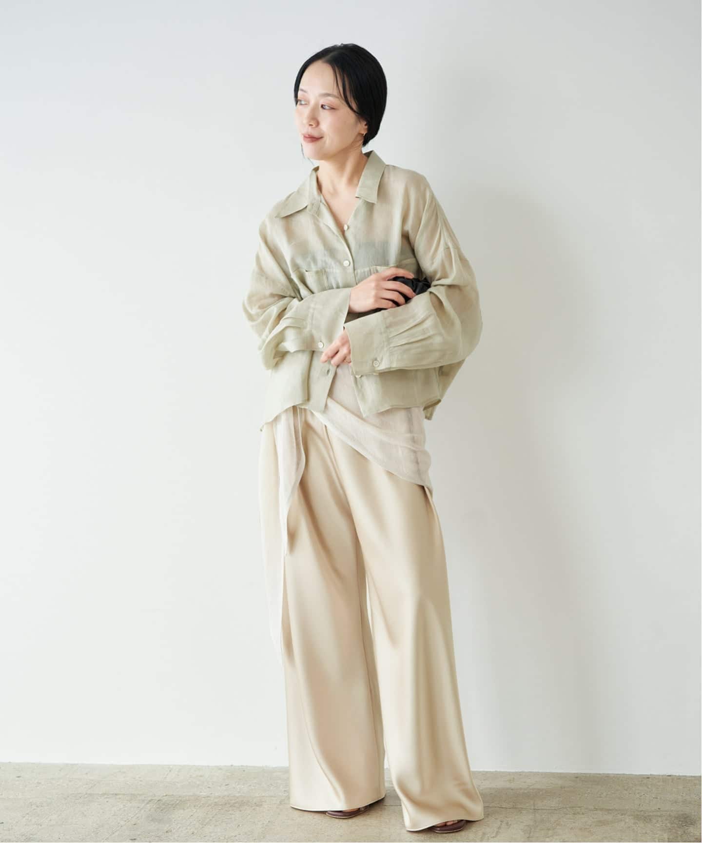 追加予約》RAMIE LYOCELL CROPPED シャツ（シャツ／ブラウス）｜Plage