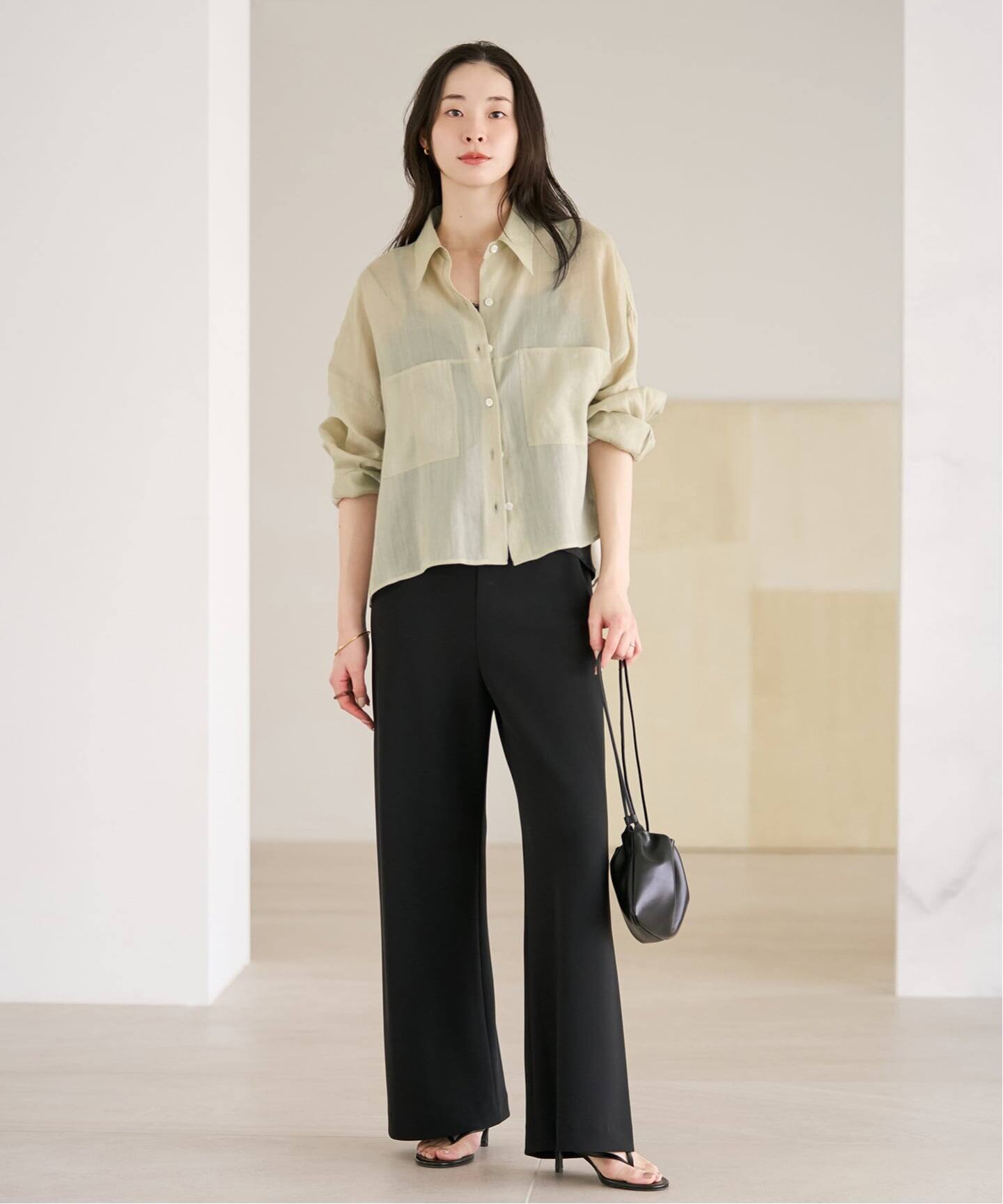 追加予約》RAMIE LYOCELL CROPPED シャツ（シャツ／ブラウス）｜Plage