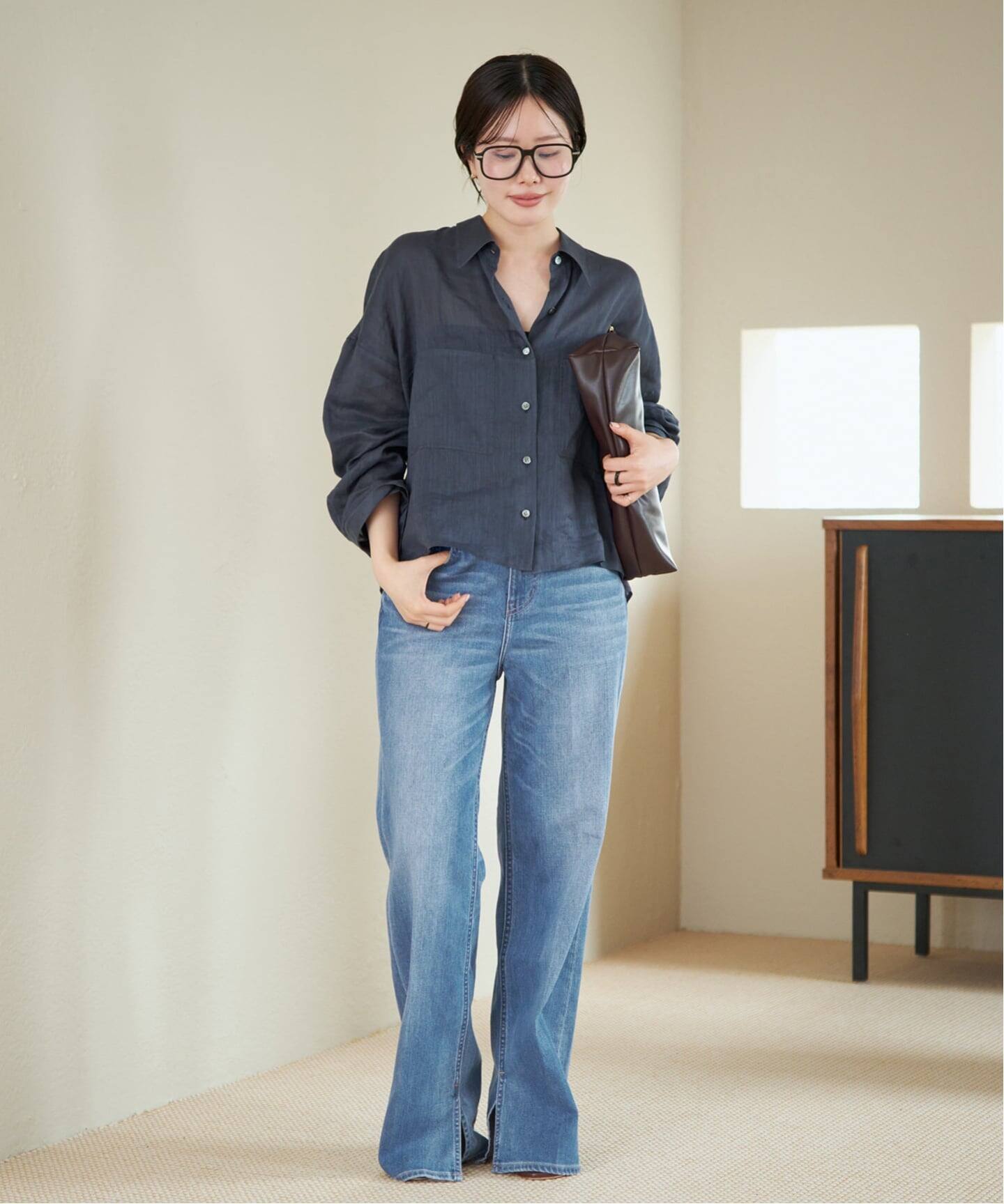追加》RAMIE LYOCELL CROPPED シャツ（シャツ／ブラウス）｜Plage 