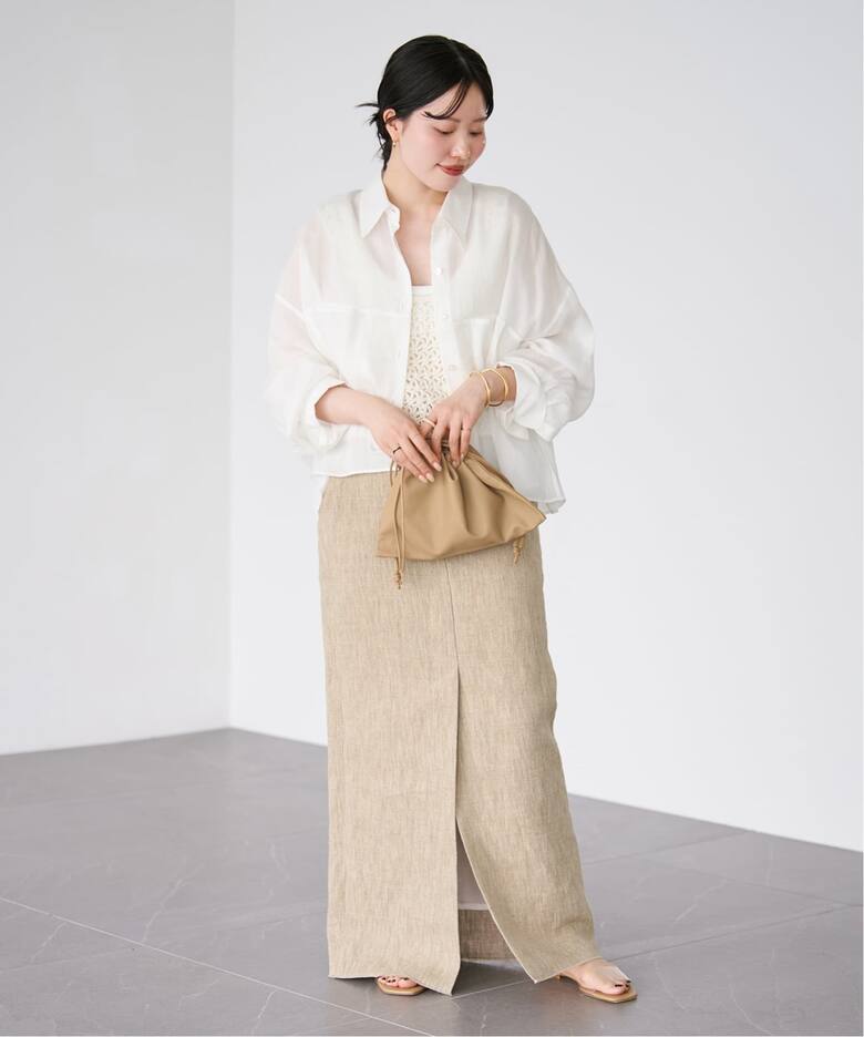 追加》RAMIE LYOCELL CROPPED シャツ（シャツ／ブラウス）｜Plage 