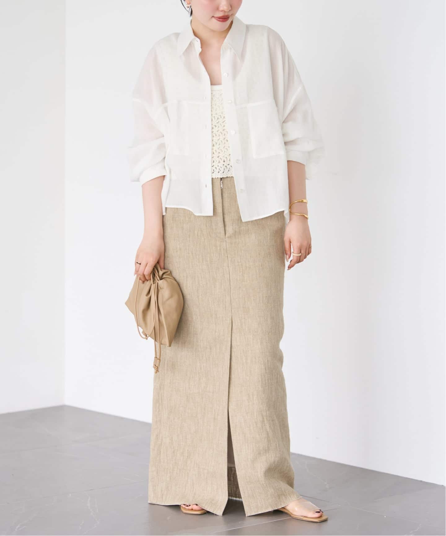 追加予約》RAMIE LYOCELL CROPPED シャツ（シャツ／ブラウス）｜Plage