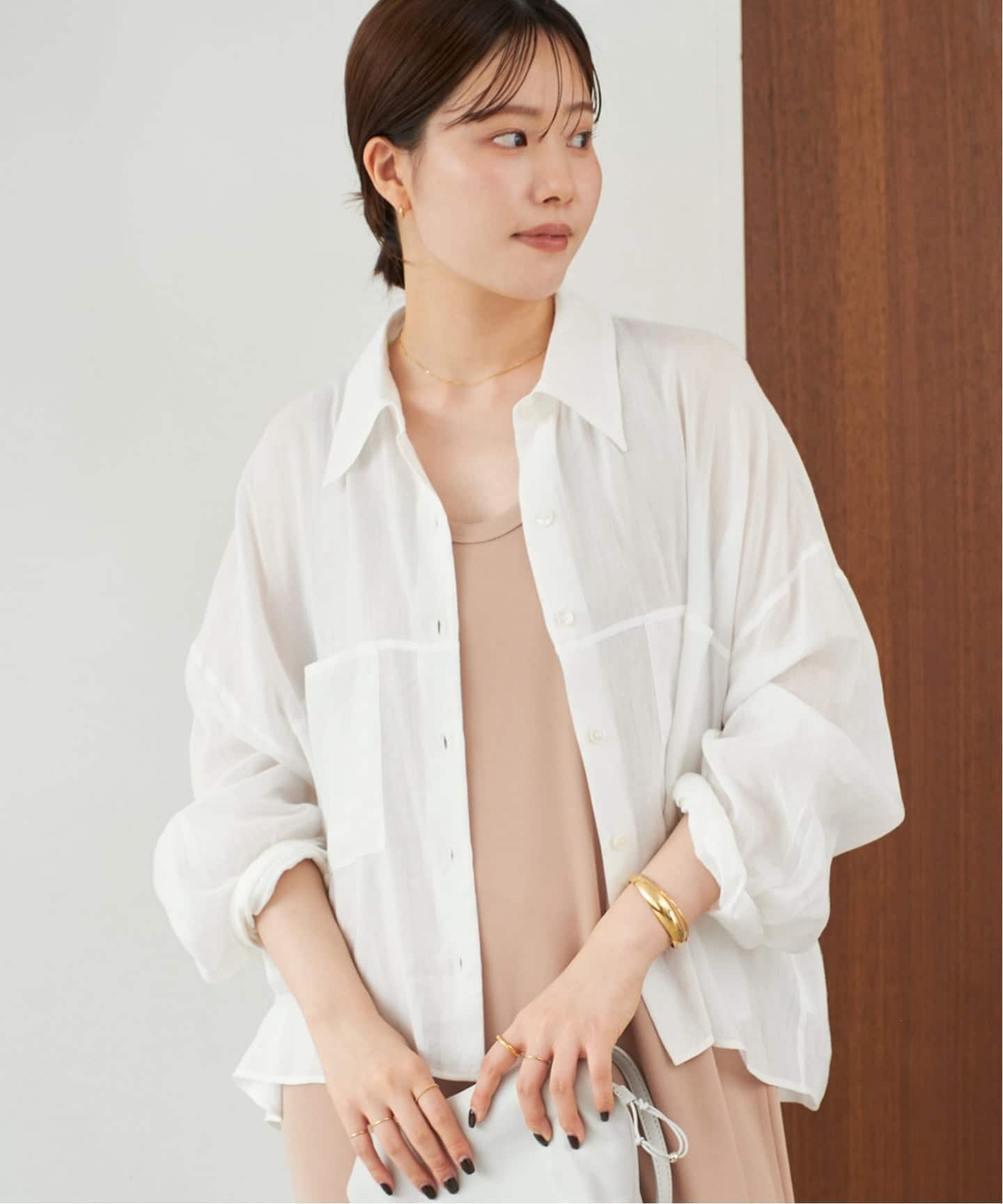 追加予約》RAMIE LYOCELL CROPPED シャツ（シャツ／ブラウス）｜Plage