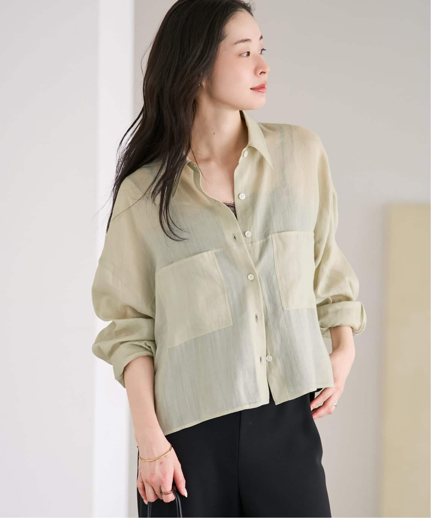 追加予約》RAMIE LYOCELL CROPPED シャツ（シャツ／ブラウス）｜Plage