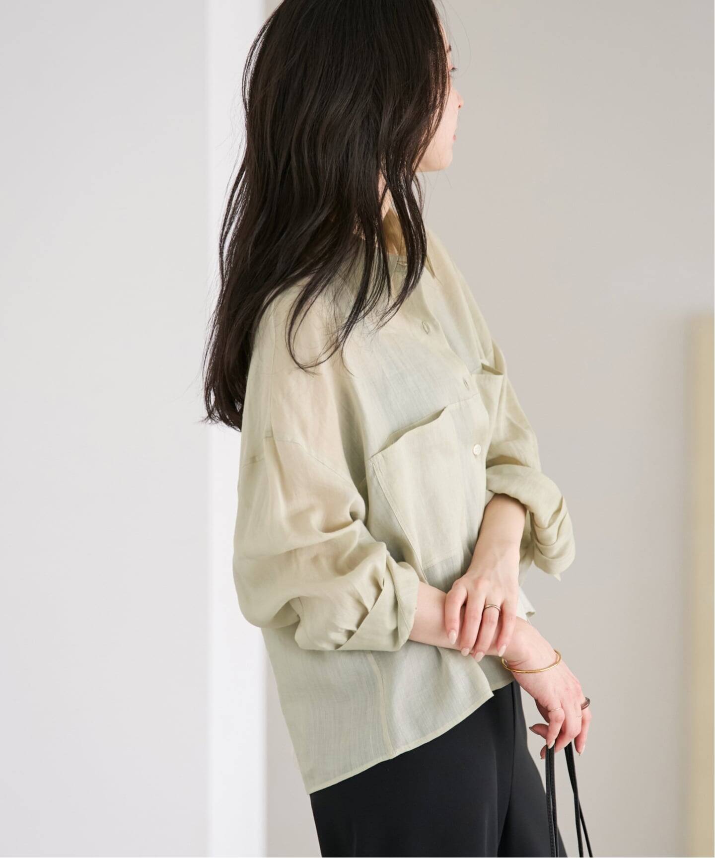 追加予約》RAMIE LYOCELL CROPPED シャツ（シャツ／ブラウス）｜Plage