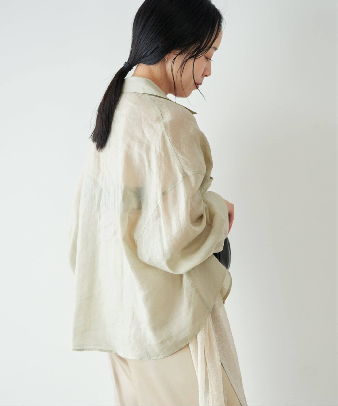 追加》RAMIE LYOCELL CROPPED シャツ（シャツ／ブラウス）｜Plage 