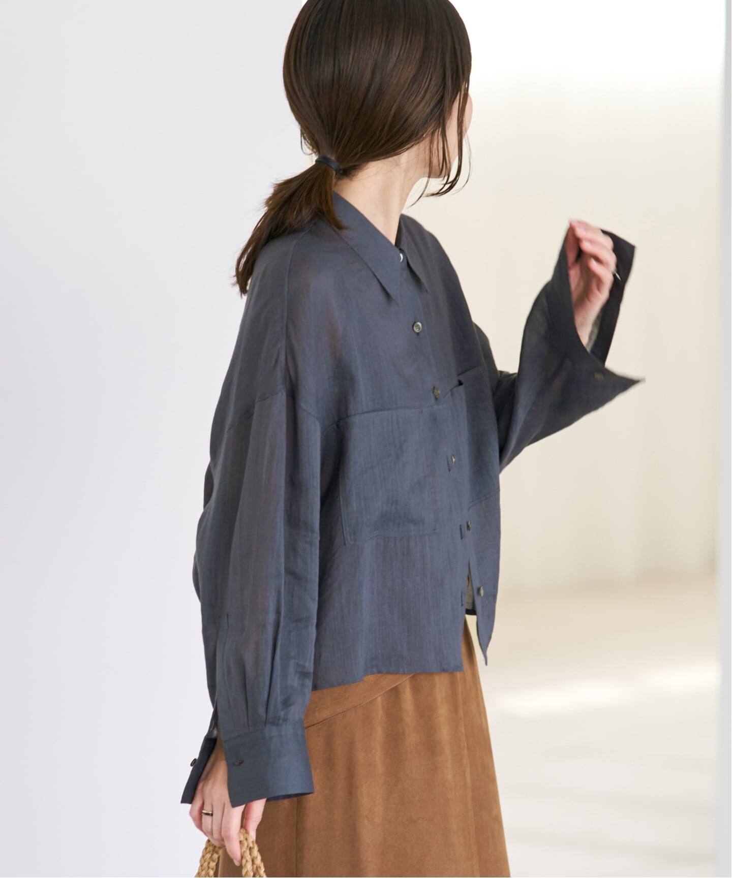 追加》RAMIE LYOCELL CROPPED シャツ(シャツ/ブラウス)|Plage 追加》RAMIE LYOCELL CROPPED シャツ(シャツ/ブラウス)|Plage