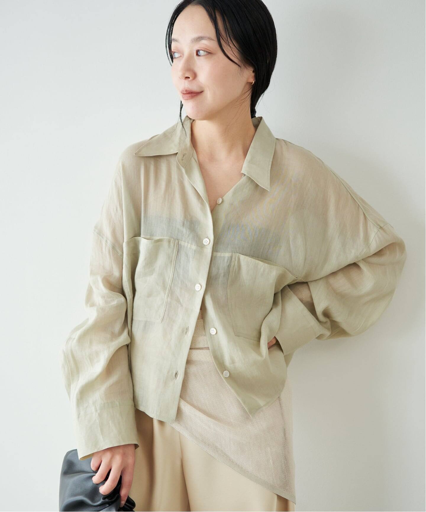 追加》RAMIE LYOCELL CROPPED シャツ（シャツ／ブラウス）｜Plage 