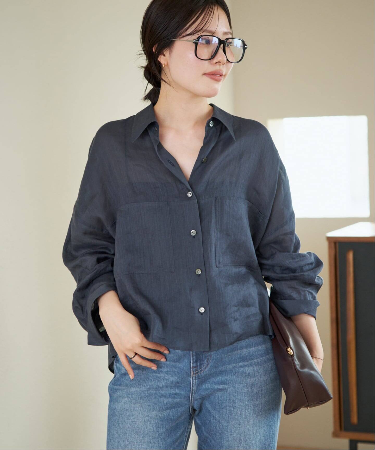 追加》RAMIE LYOCELL CROPPED シャツ（シャツ／ブラウス）｜Plage 