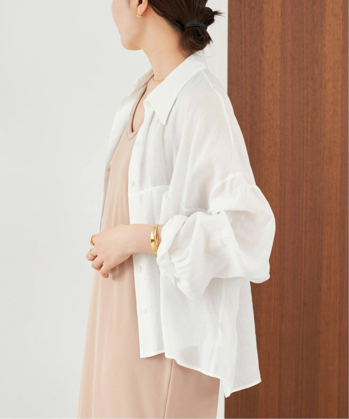 Plage RAMIE LYOCELL CROPPED シャツ ホワイト　新品 追加予約》RAMIE LYOCELL CROPPED シャツ 3（シャツ／ブラウス
