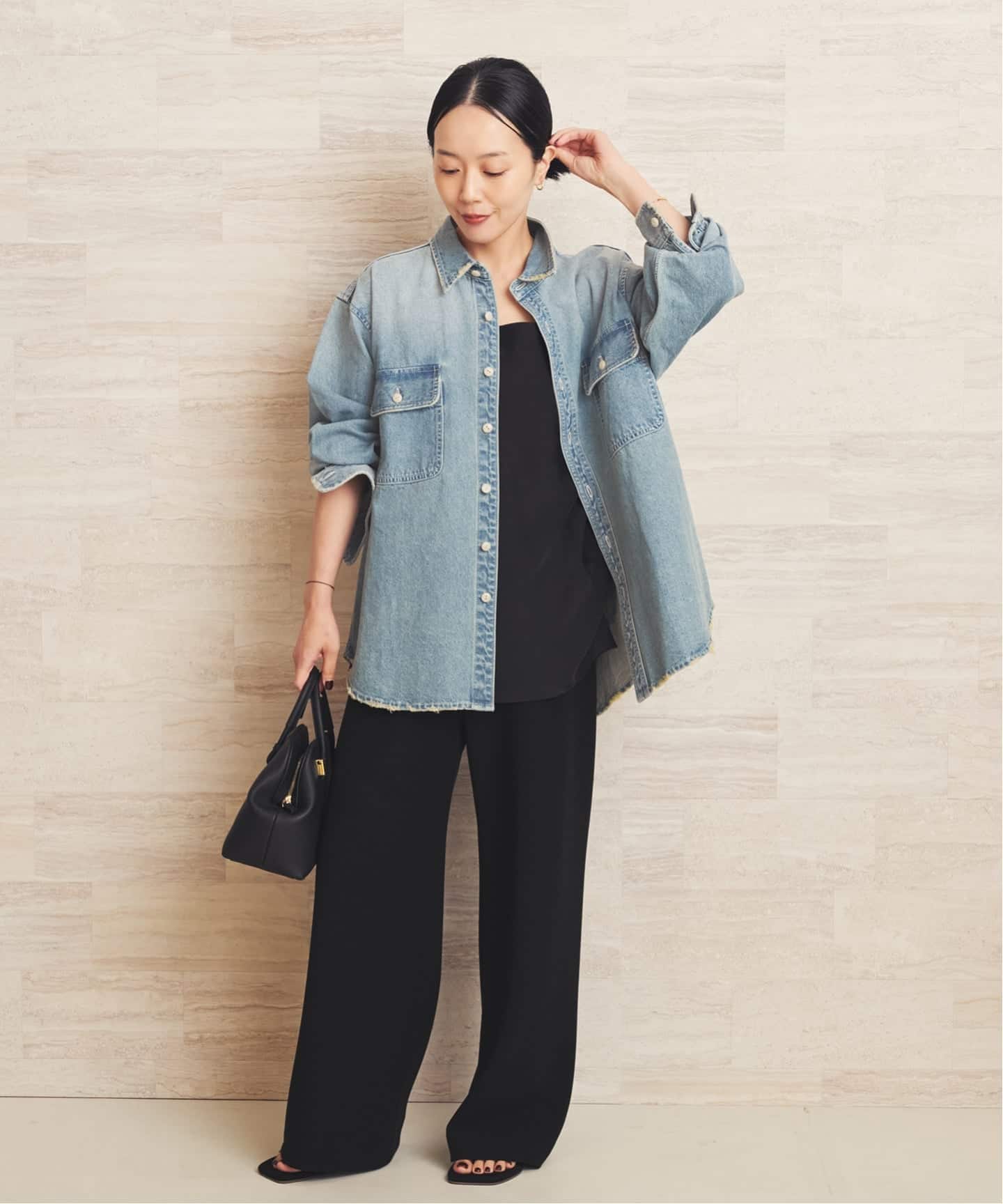 Cloth & Cross デニムシャツ 長袖 CLOTH ACROSS / クロスアクロス 別注 DAMAGED DENIM シャツ（シャツ