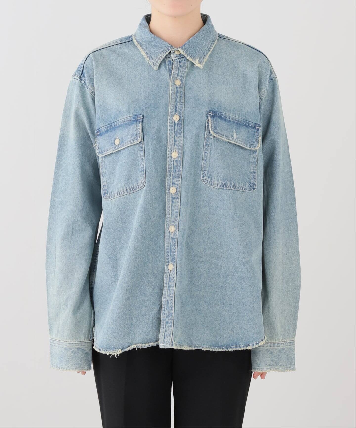 CLOTH ACROSS / クロスアクロス 別注 DAMAGED DENIM シャツ（シャツ