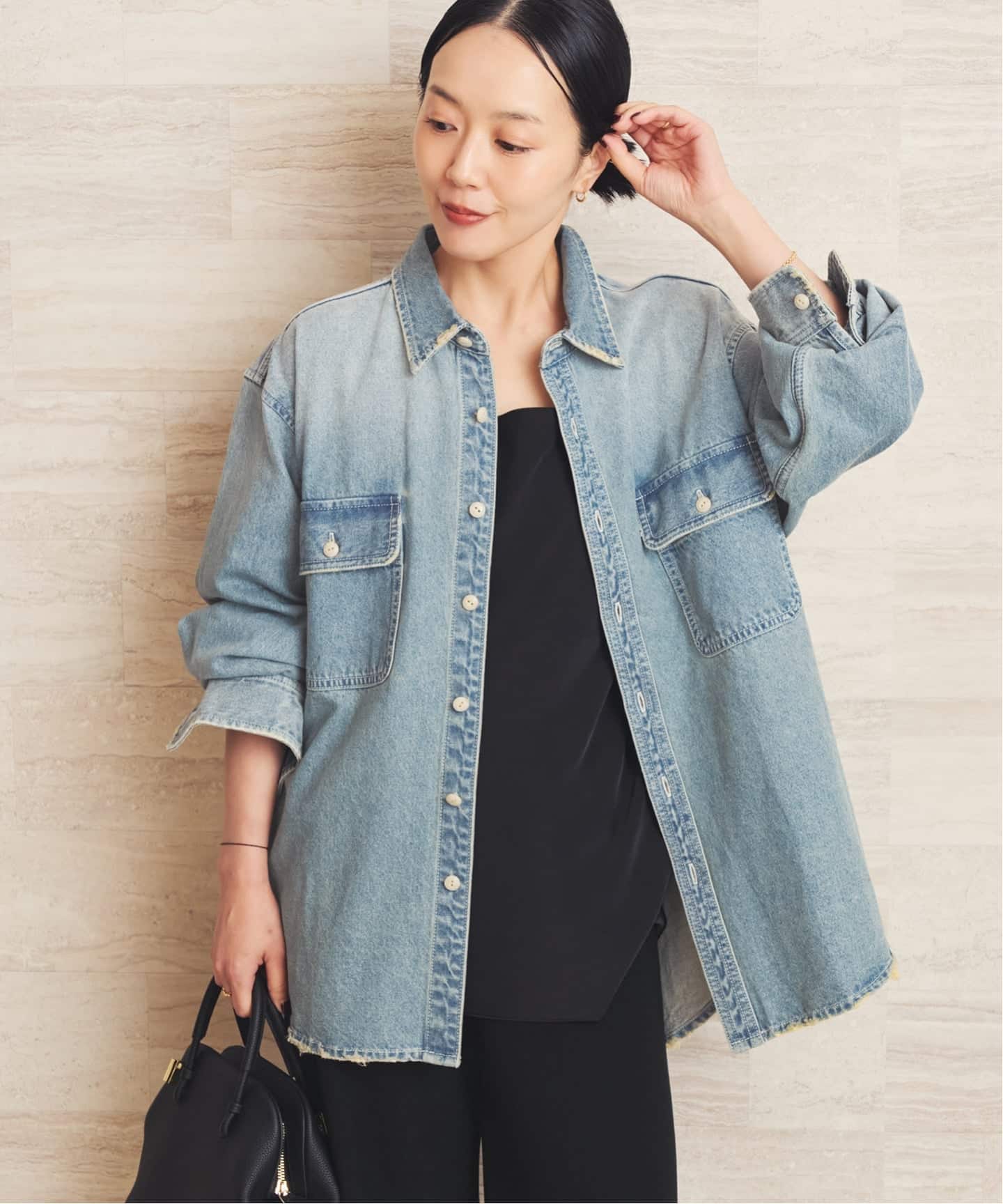 Cloth & Cross デニムシャツ 長袖 CLOTH ACROSS / クロスアクロス 別注 DAMAGED DENIM シャツ（シャツ