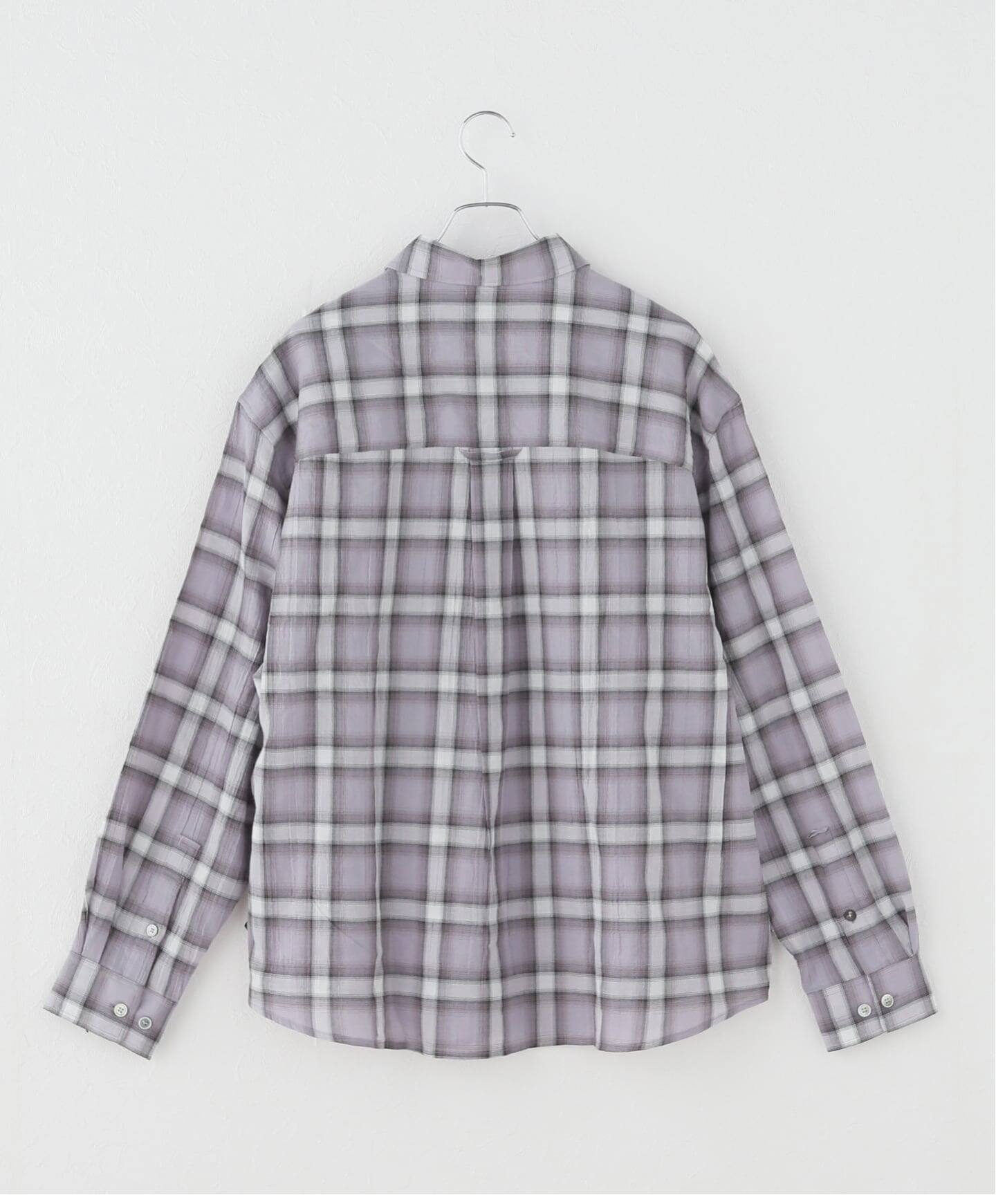 COOR / クアー SEERSUCKER OMBRE CHECKERED シャツ（シャツ／ブラウス