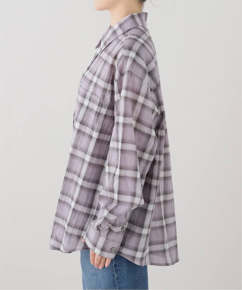COOR / クアー SEERSUCKER OMBRE CHECKERED シャツ（シャツ／ブラウス 