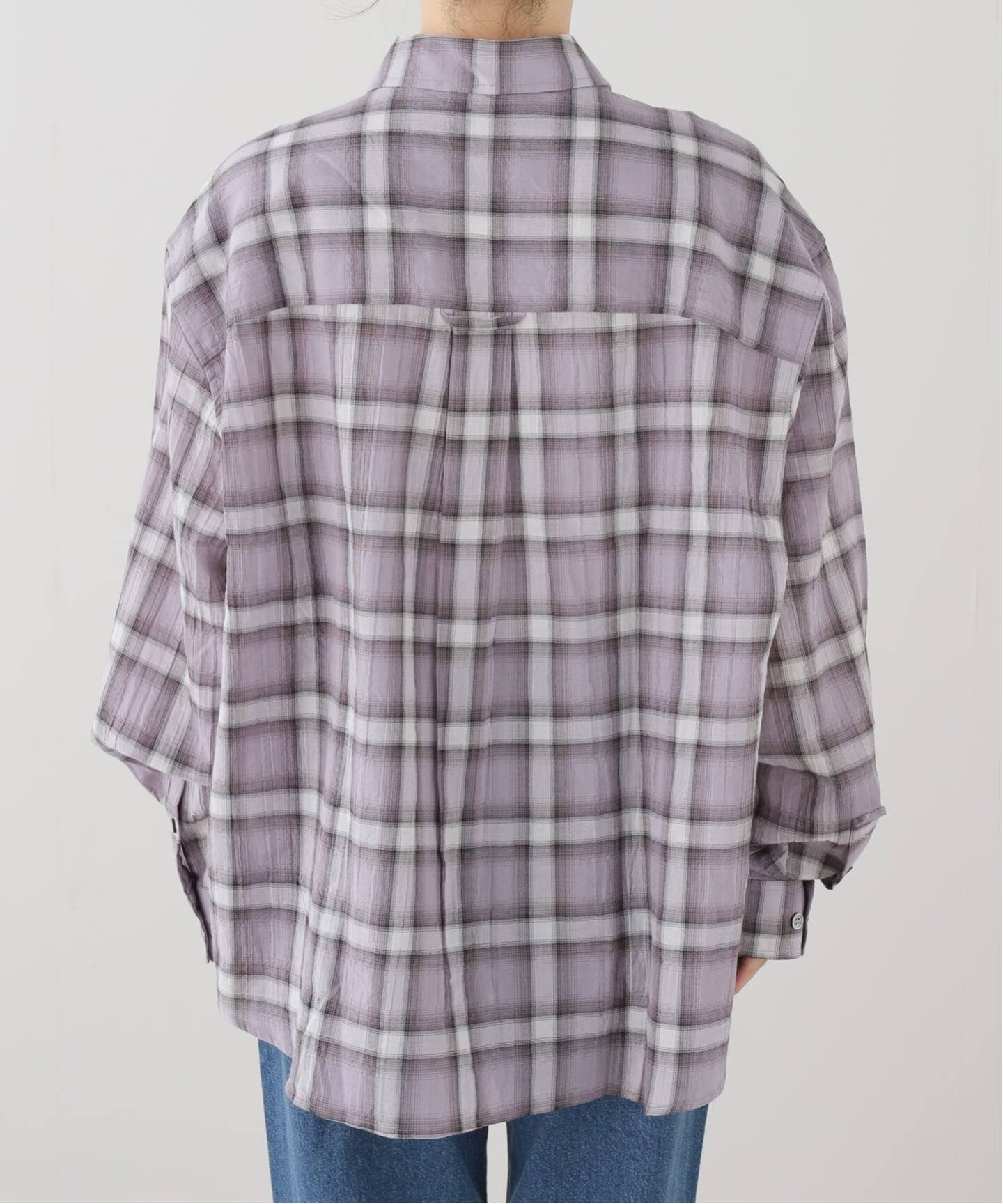 COOR / クアー SEERSUCKER OMBRE CHECKERED シャツ（シャツ／ブラウス 