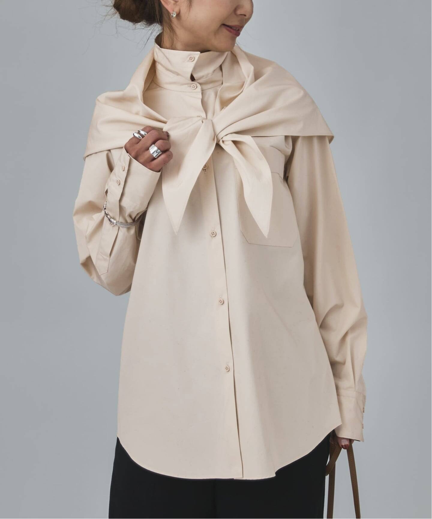 さき【新品】VERMEIL par iéna デザインスリーブシャツ バイアスシャツ（シャツ／ブラウス）｜VERMEIL par iena（ヴェルメイユ
