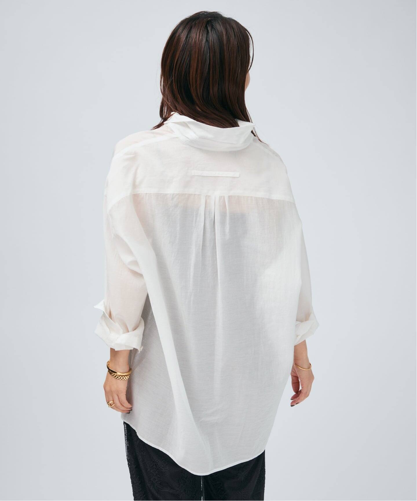 TICCA ティッカ コットンシルクスクエアビッグシャツ uni 0261401113