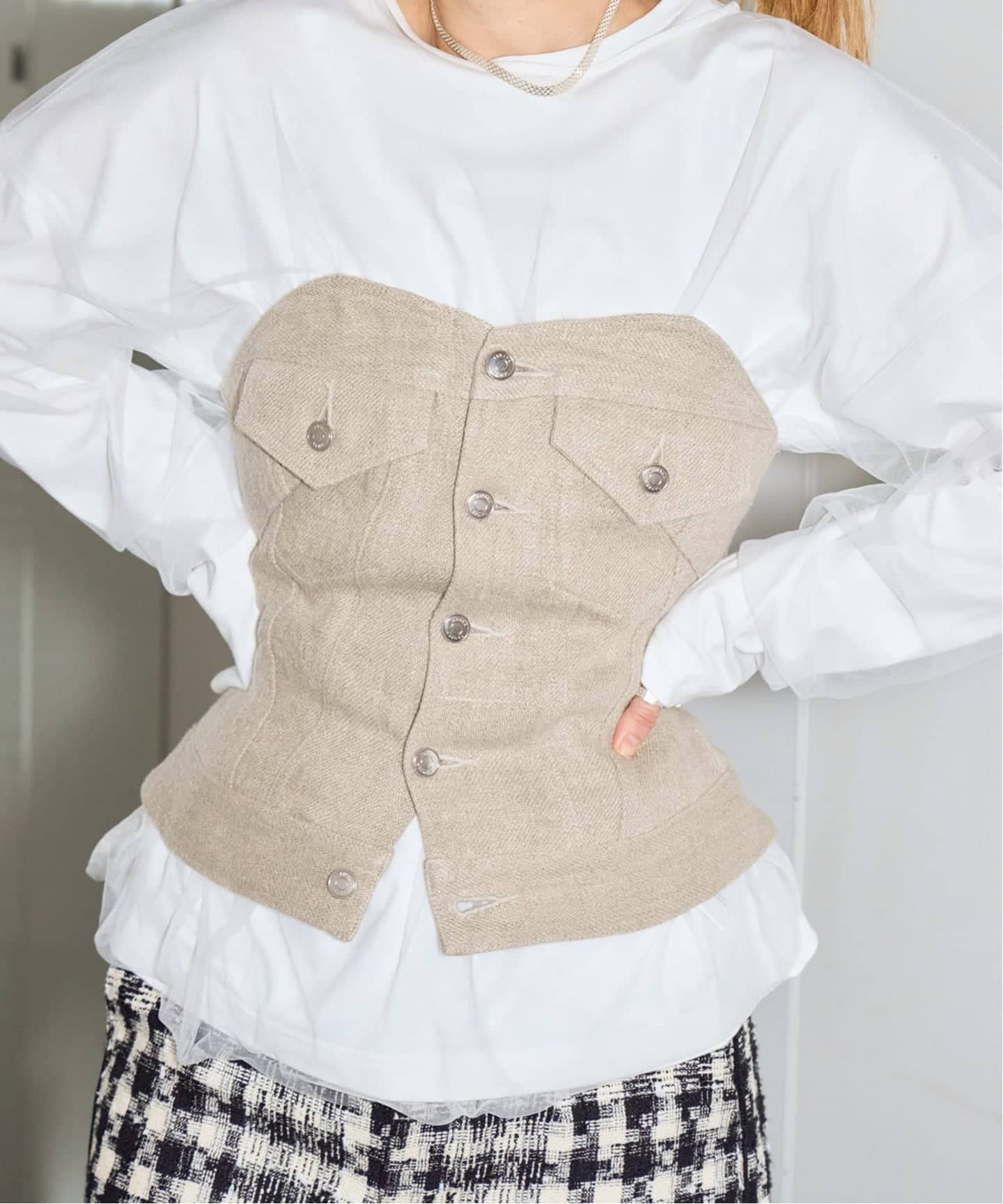 TANAKA BUSTIER ST-157-26-LI：ビスチェ（シャツ／ブラウス