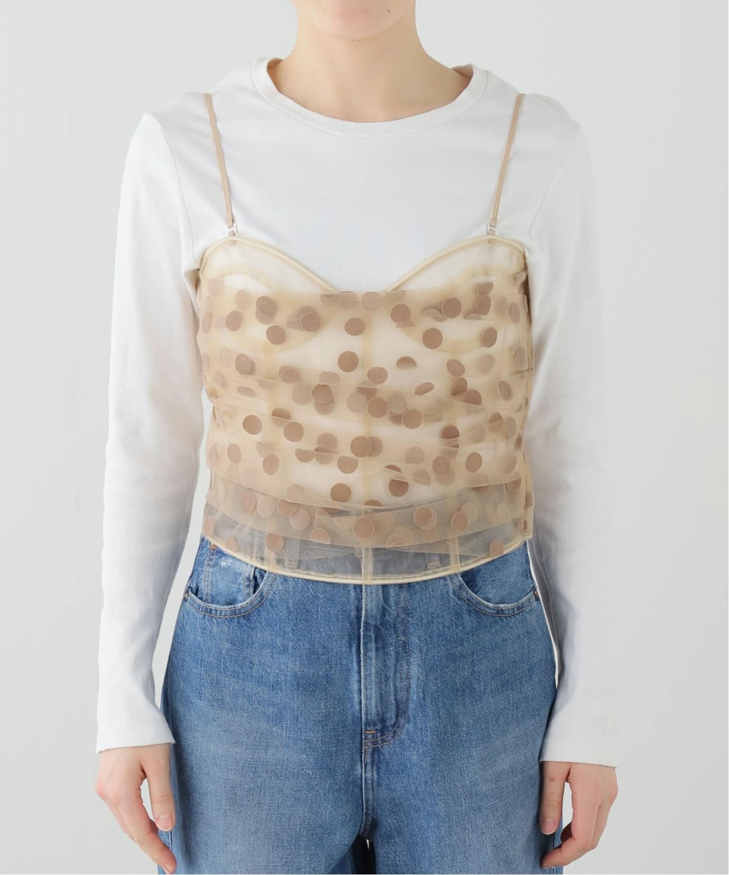 CHIKA KISADA SHEER BARE TOP CB-26048：キャミブラウス（シャツ