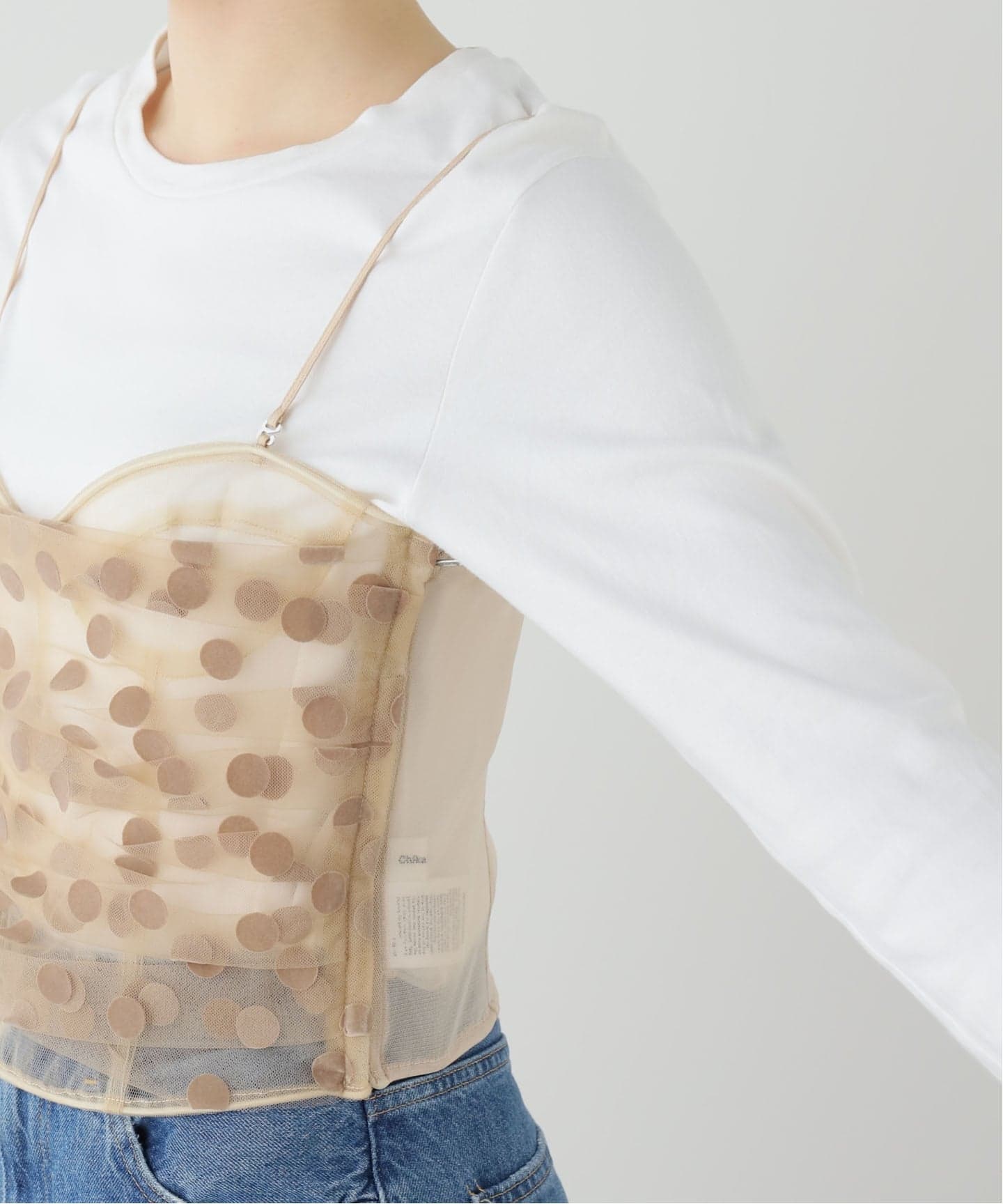 CHIKA KISADA SHEER BARE TOP CB-26048：キャミブラウス（シャツ