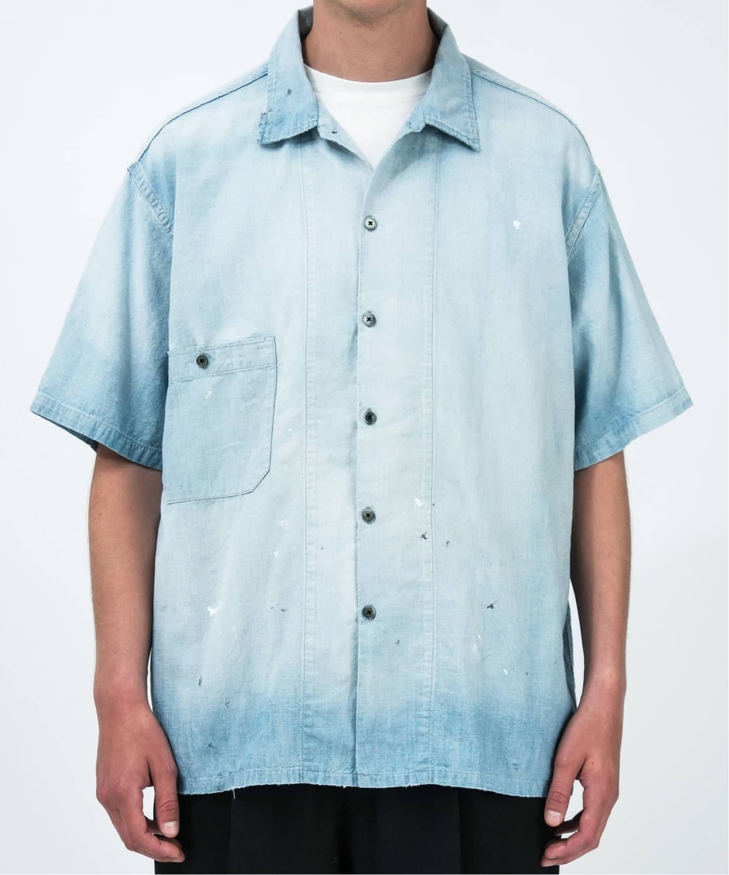 A.PRESSE/アプレッセ】 Vintage Chambray S/S Shirt：シャツ（シャツ