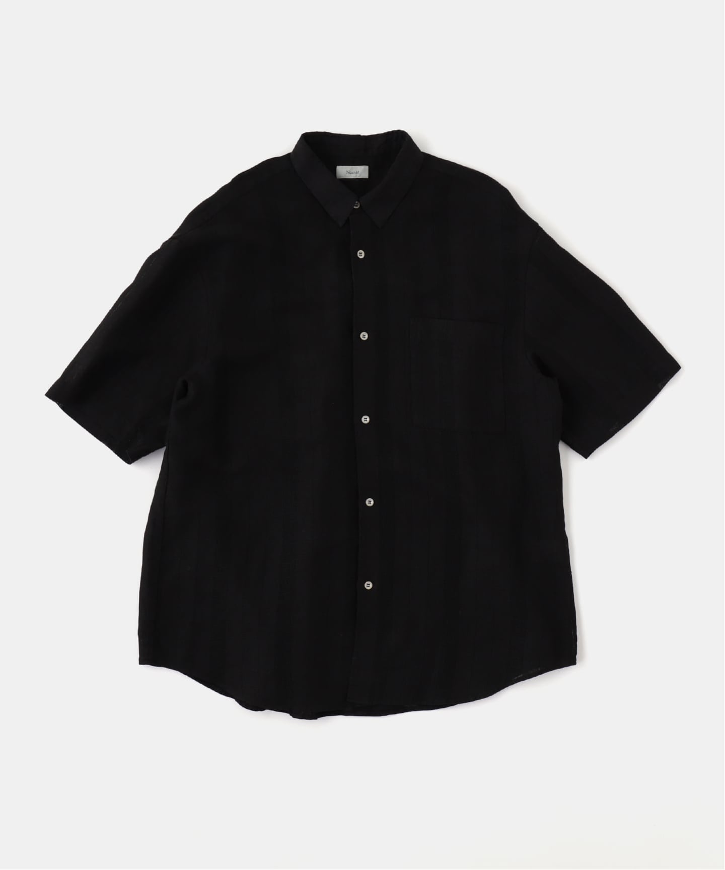 ROKU購入 nomàt☆nomat シャツ黒（fumika・enof） NOMAT / ノマット】S/S Shirt/Linen Stripes：シャツ（シャツ