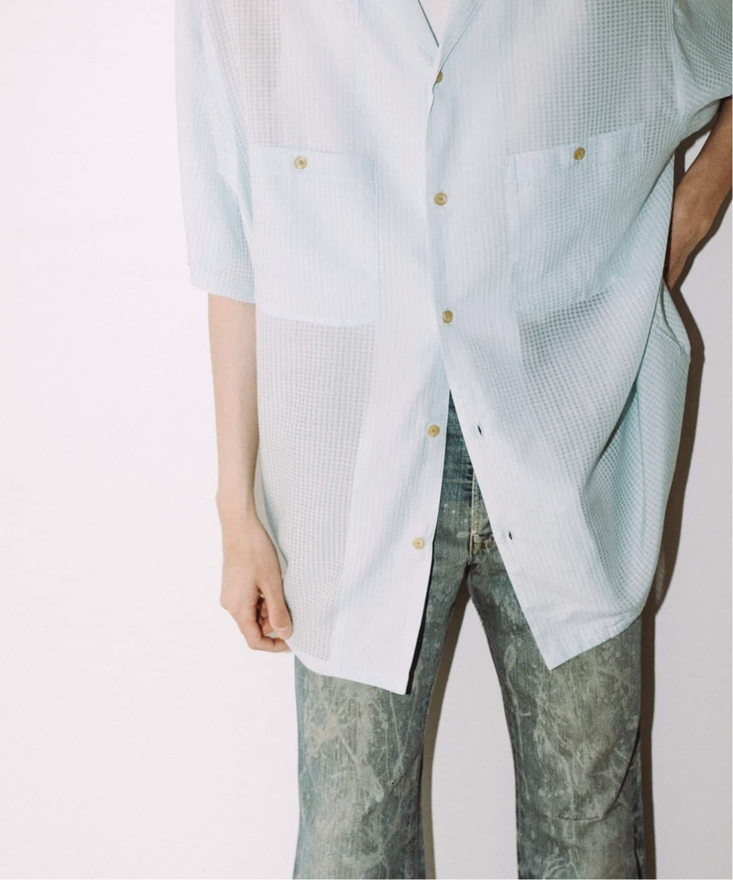 SEVEN BY SEVEN / セブンバイセブン】 SHEER OPEN COLLAR SHIRTS
