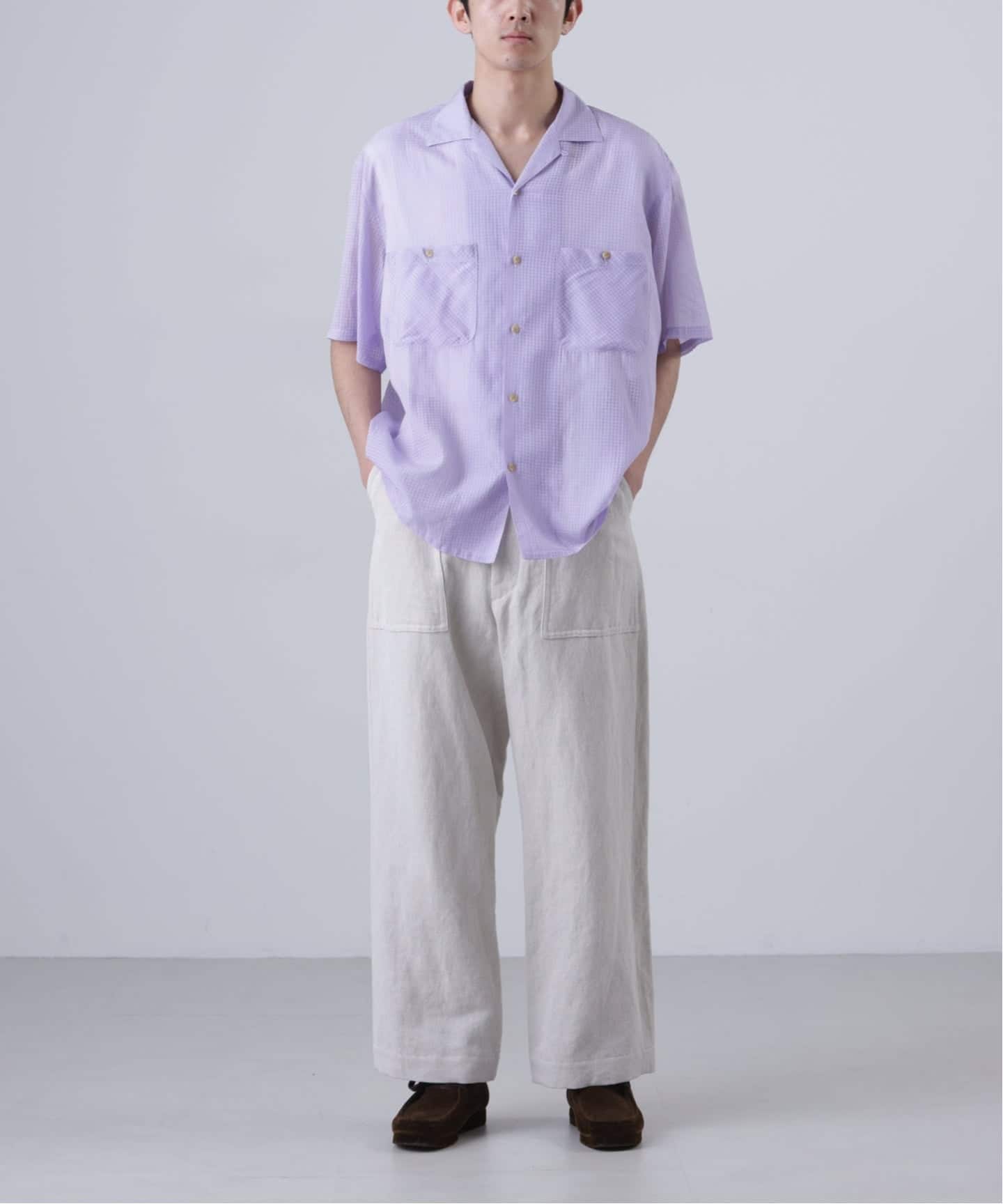 SEVEN BY SEVEN / セブンバイセブン】 SHEER OPEN COLLAR SHIRTS